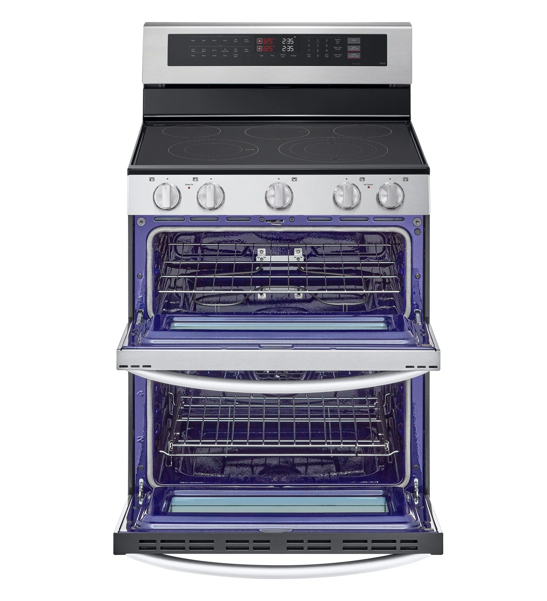 LG Stainless Steel Electric Double Oven Freestanding Range with ProBake Convection® and Air Fry (7.3 Cu.Ft) - LDEL7324SE - Image 2