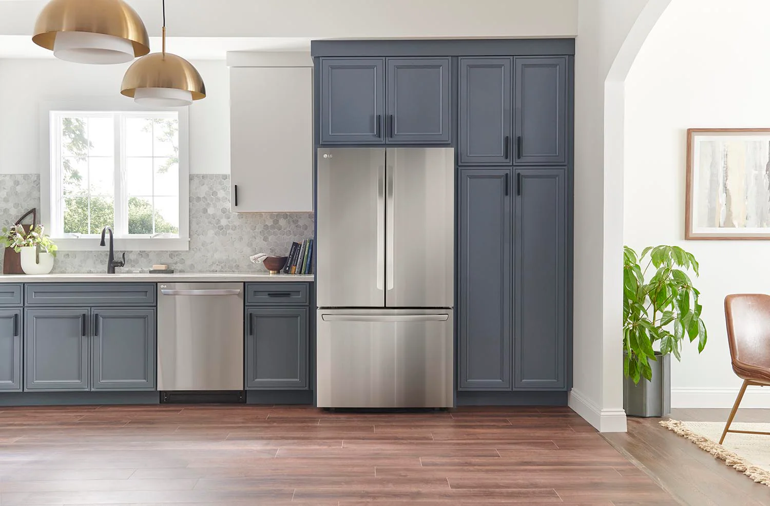 LG 35.75" 27 Cu. Ft. Stainless Steel Smart Counter-Depth MAX™ French Door Refrigerator - LRFLC2706S - Image 2