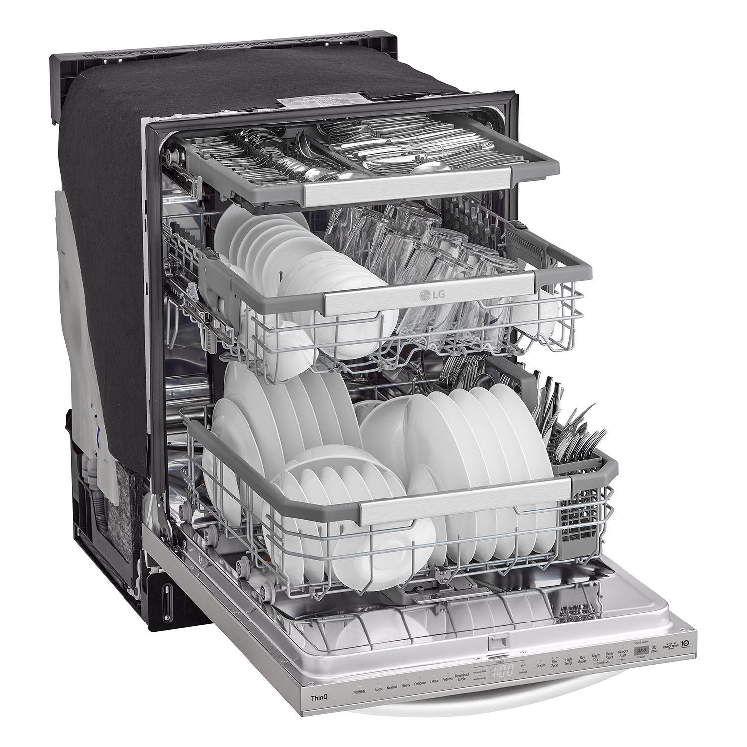 LG Stainless Steel Smart Dishwasher with 1-Hour Wash & Dry, QuadWash™ Pro, TrueSteam® and Dynamic Heat Dry™ - LDTH7972S - Image 3