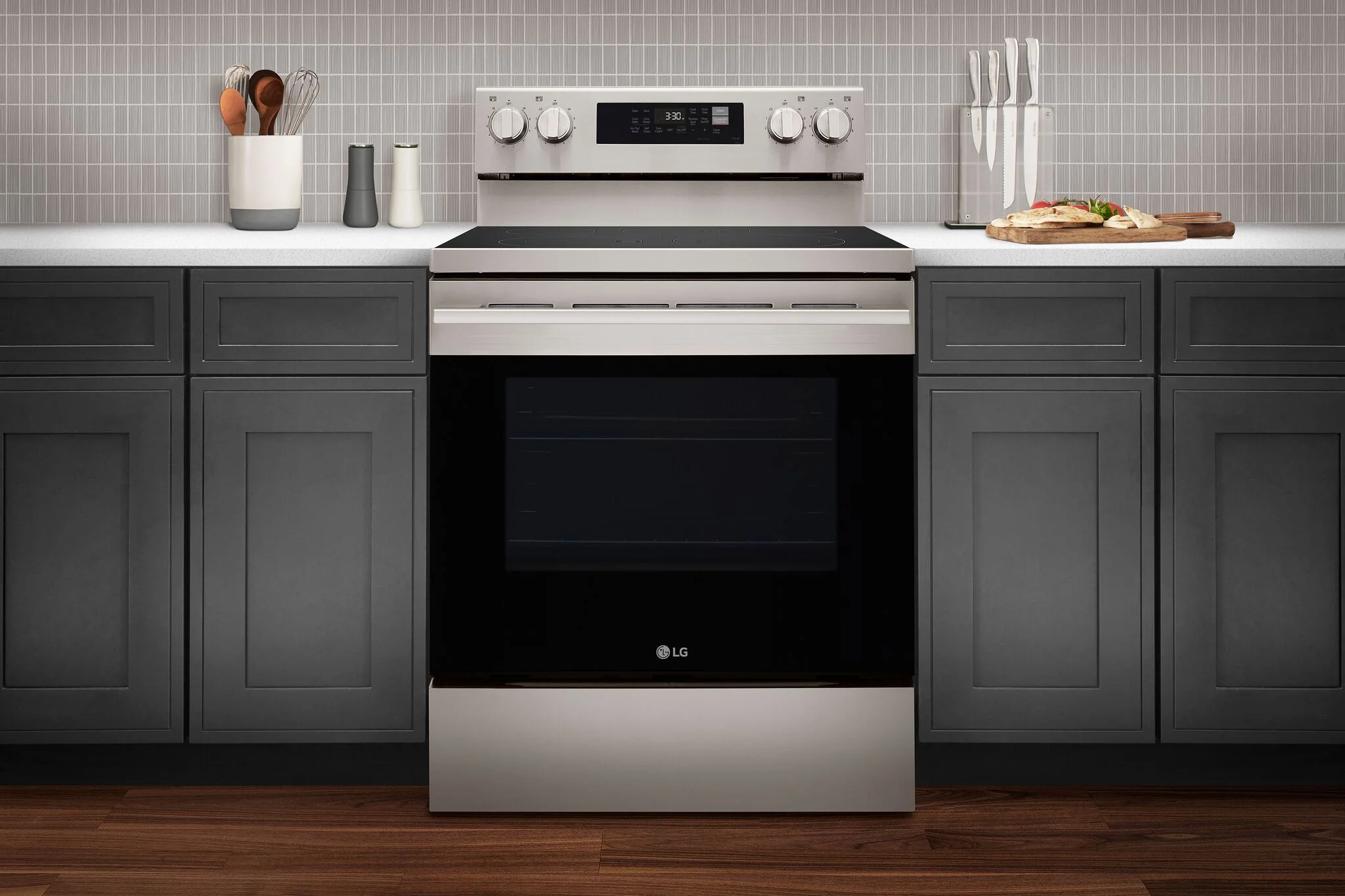 LG Stainless Steel Smart Electric Freestanding Range with Air Fry (6.3 Cu.Ft) - LREN6323YE - Image 2