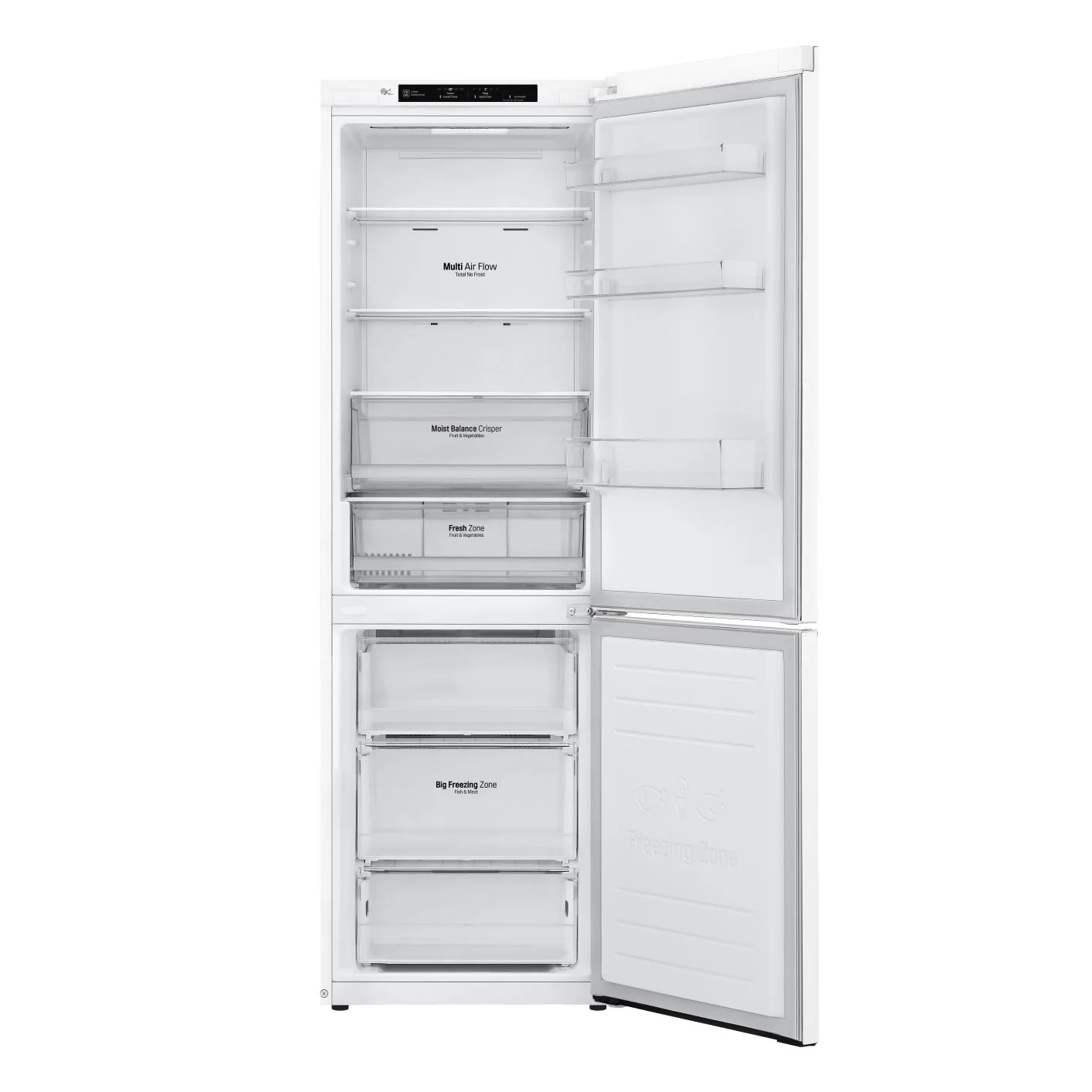 LG 24" 12 Cu. Ft. White Counter Depth Bottom-Freezer Refrigerator with DoorCooling+ - LBNC12231W - Image 3