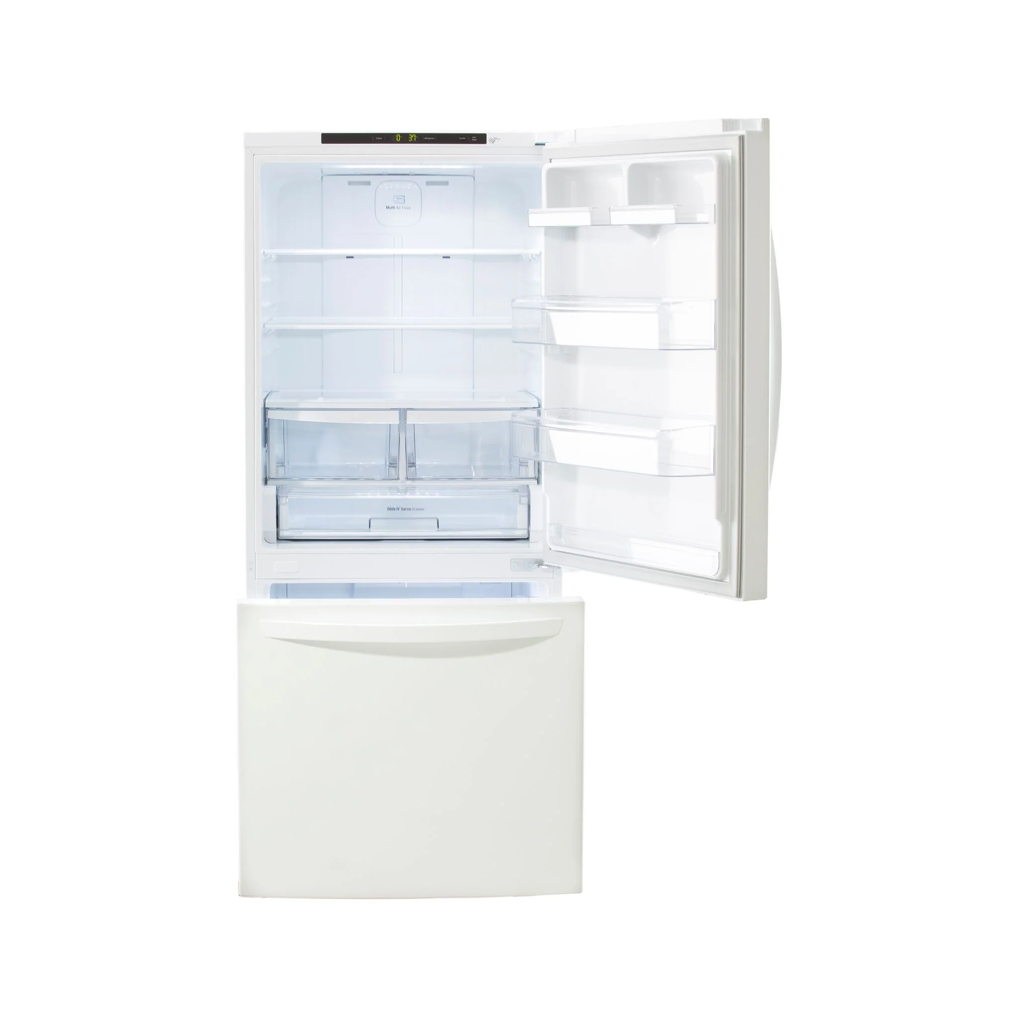 LG 30" 22.1 Cu. Ft. White Bottom-Freezer Refrigerator - LRDNS2200W - Image 2