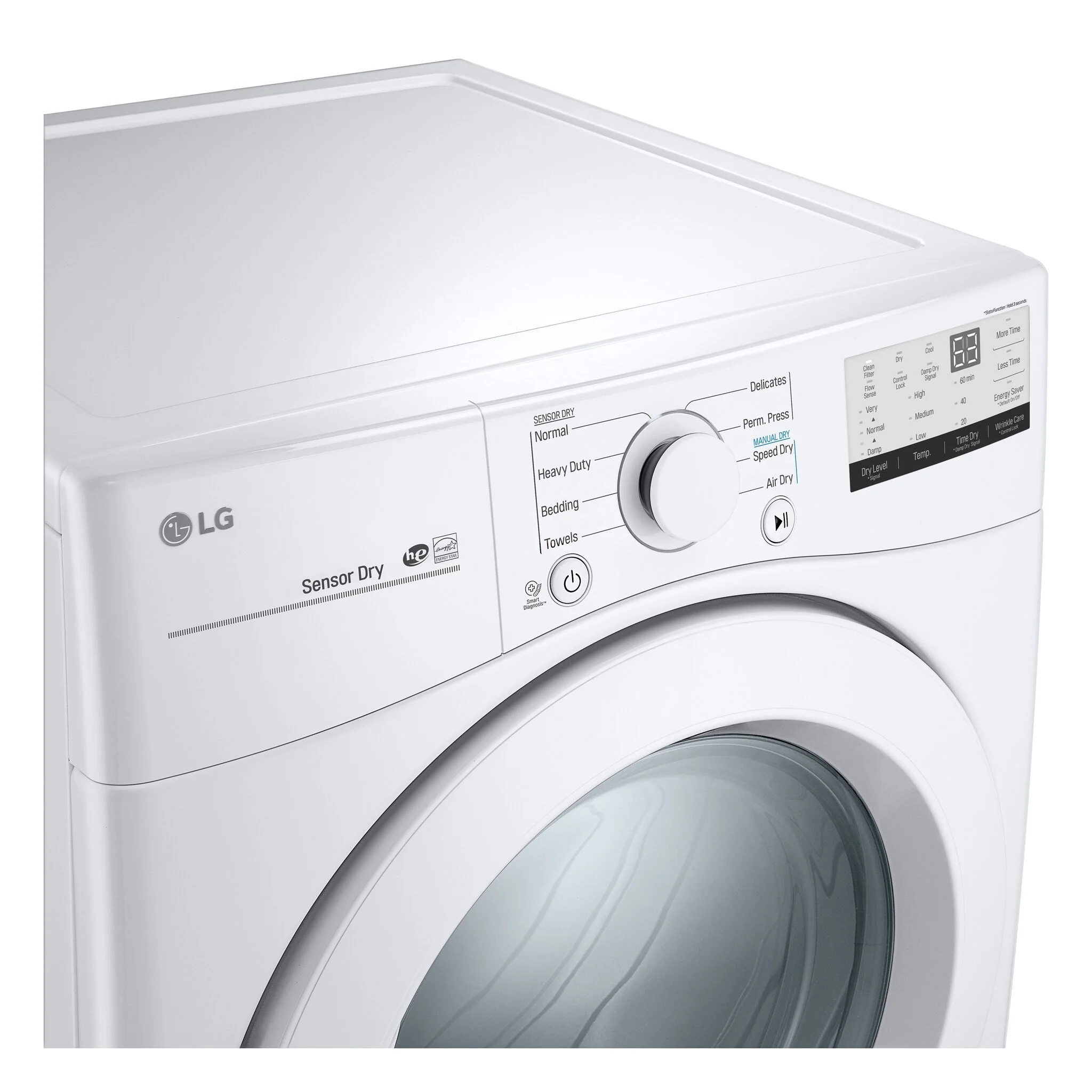 LG White Front Load Dryer with Ultra Large Capacity (7.4 Cu.Ft) - DLE3400W - Image 4