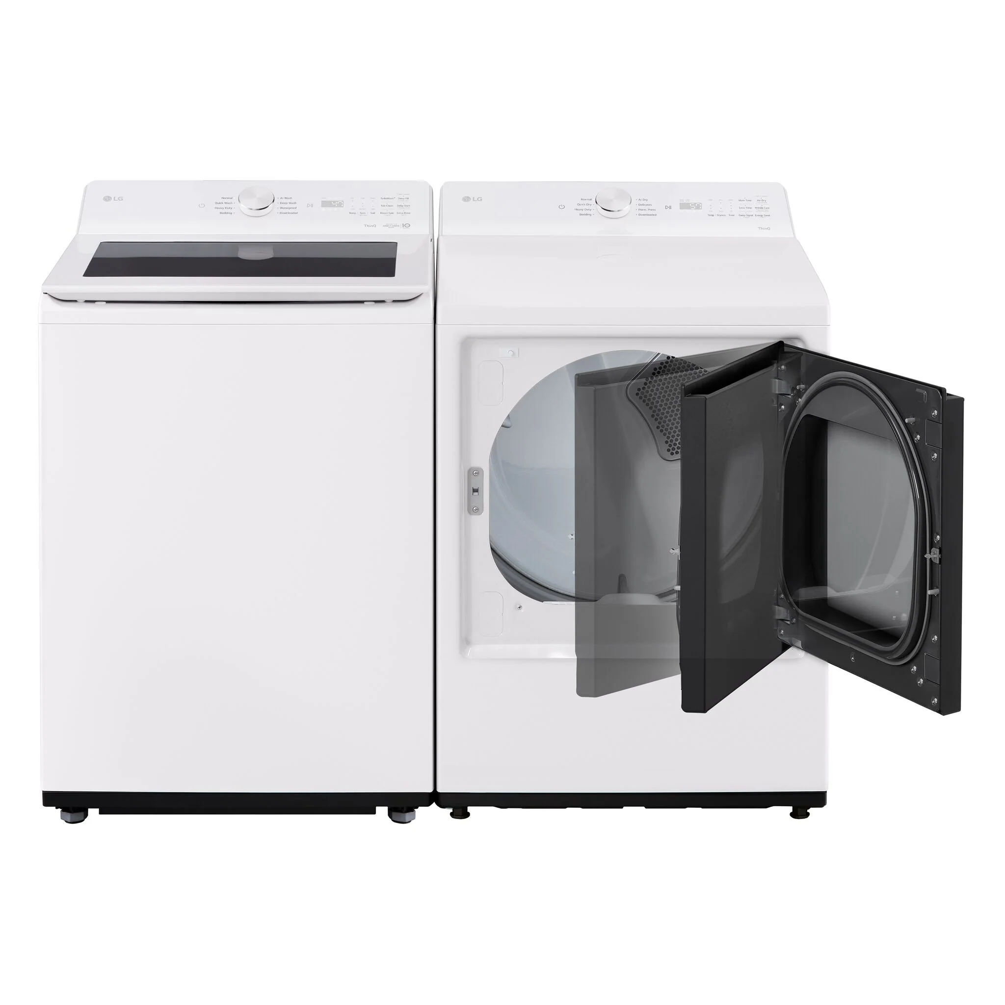 LG White Mega Capacity Smart Top Load Washer (5.6 Cu. Ft) & Electric Dryer with AI Sensing (7.3 Cu.Ft) - WT8205CW/DLE8200W - Image 2