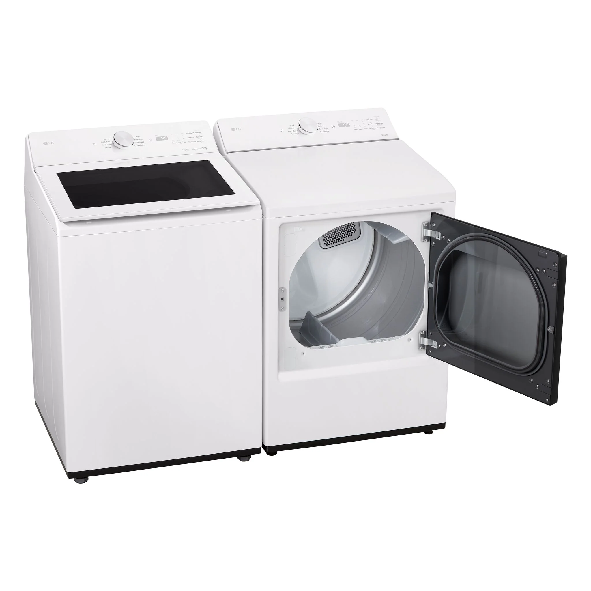 LG White Mega Capacity Smart Top Load Washer (5.8 Cu. Ft) & Electric Dryer with AI Sensing (7.3 Cu.Ft) - WT8200CW/DLE8200W - Image 3