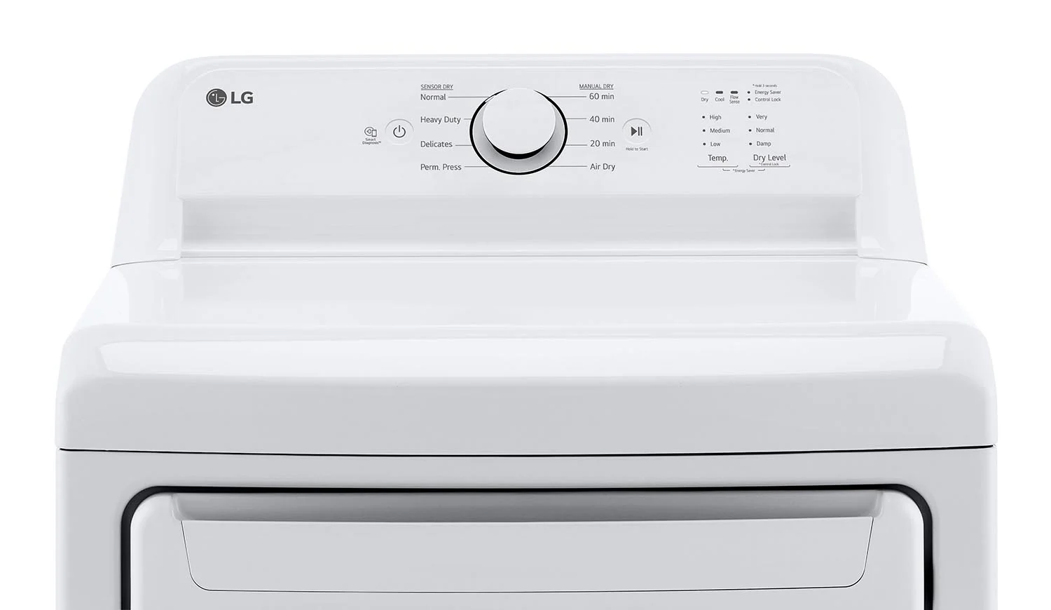 LG White Rear Control Energy Star Dryer with Sensor Dry (7.3 Cu. Ft) - DLE6100W - Image 4