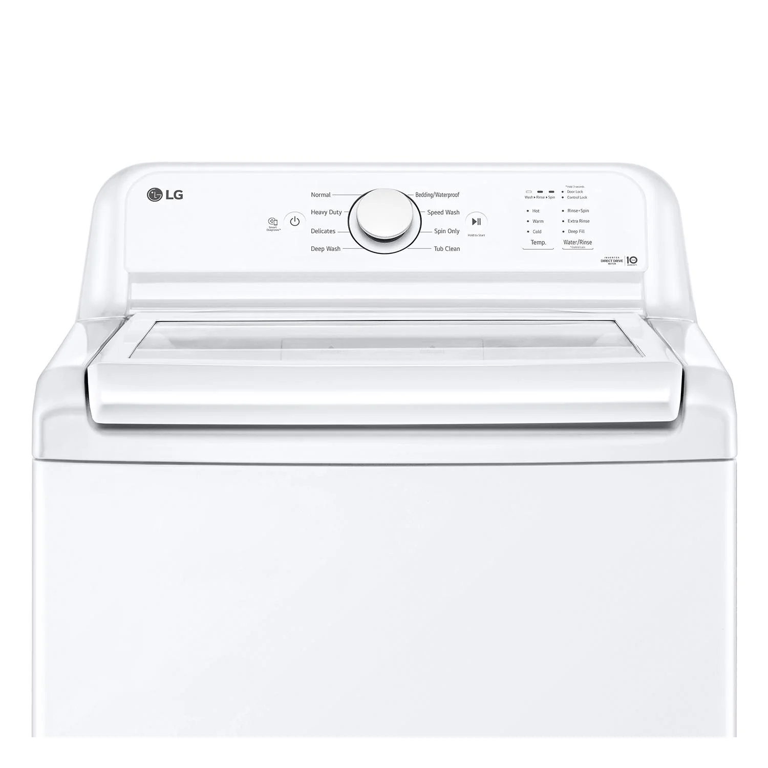 LG White Top Load Washer with Agitator and SlamProof® Glass Lid (4.8 Cu. Ft) -WT6105CW - Image 3