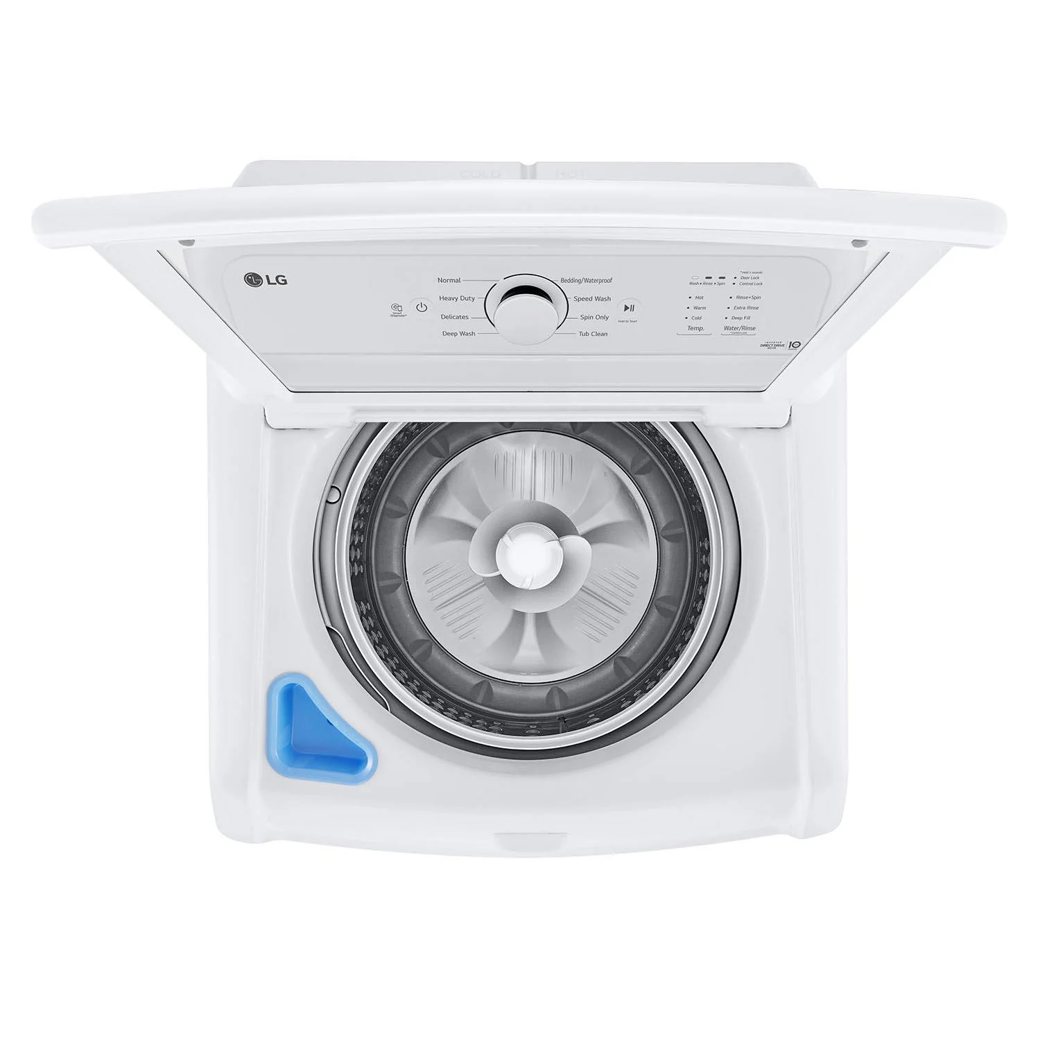 LG White Top Load Washer with Agitator and SlamProof® Glass Lid (4.8 Cu. Ft) -WT6105CW - Image 9