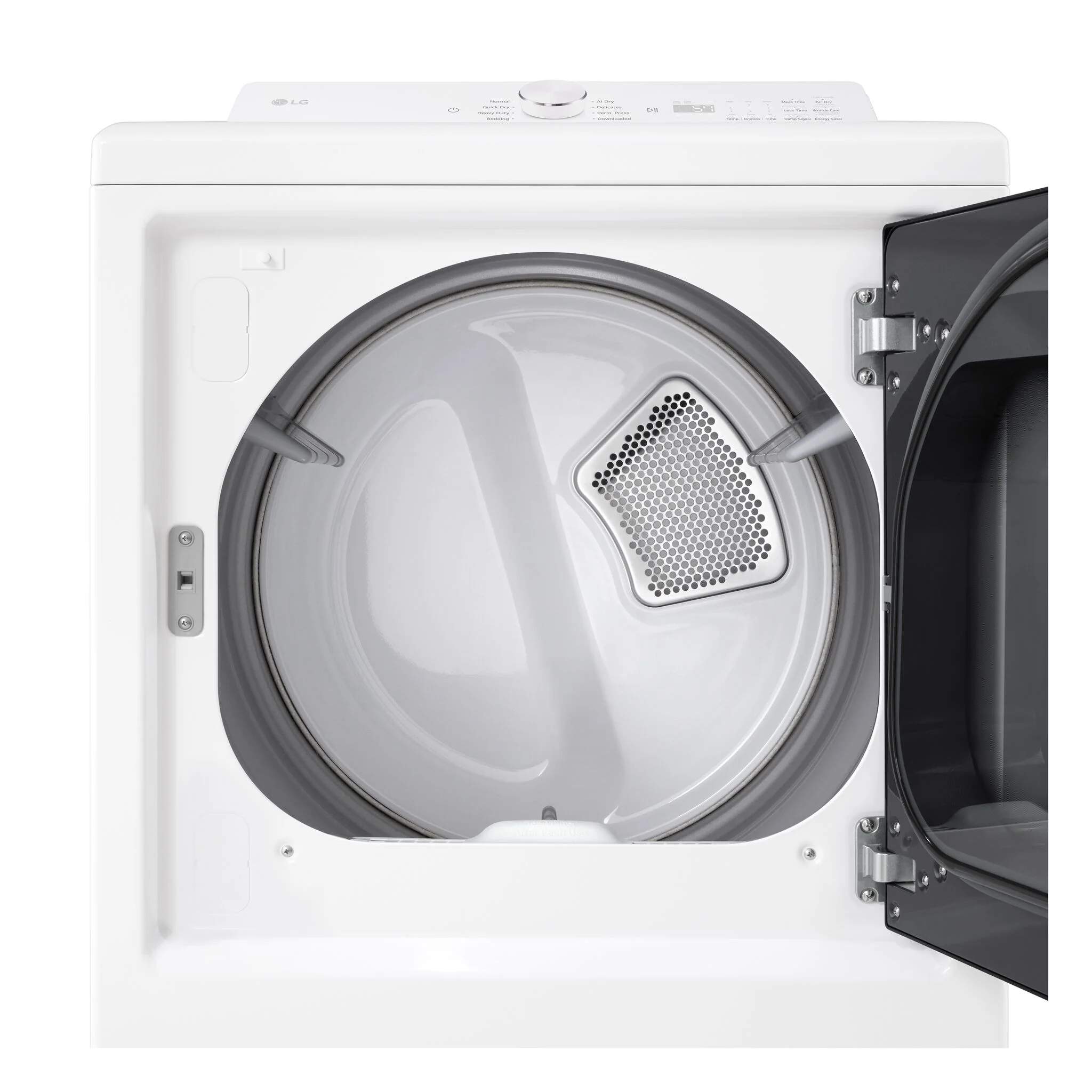 LG White Ultra Large Capacity Rear Control Electric Dryer with AI Sensing (7.3 Cu. Ft) - DLE8200W - Image 3