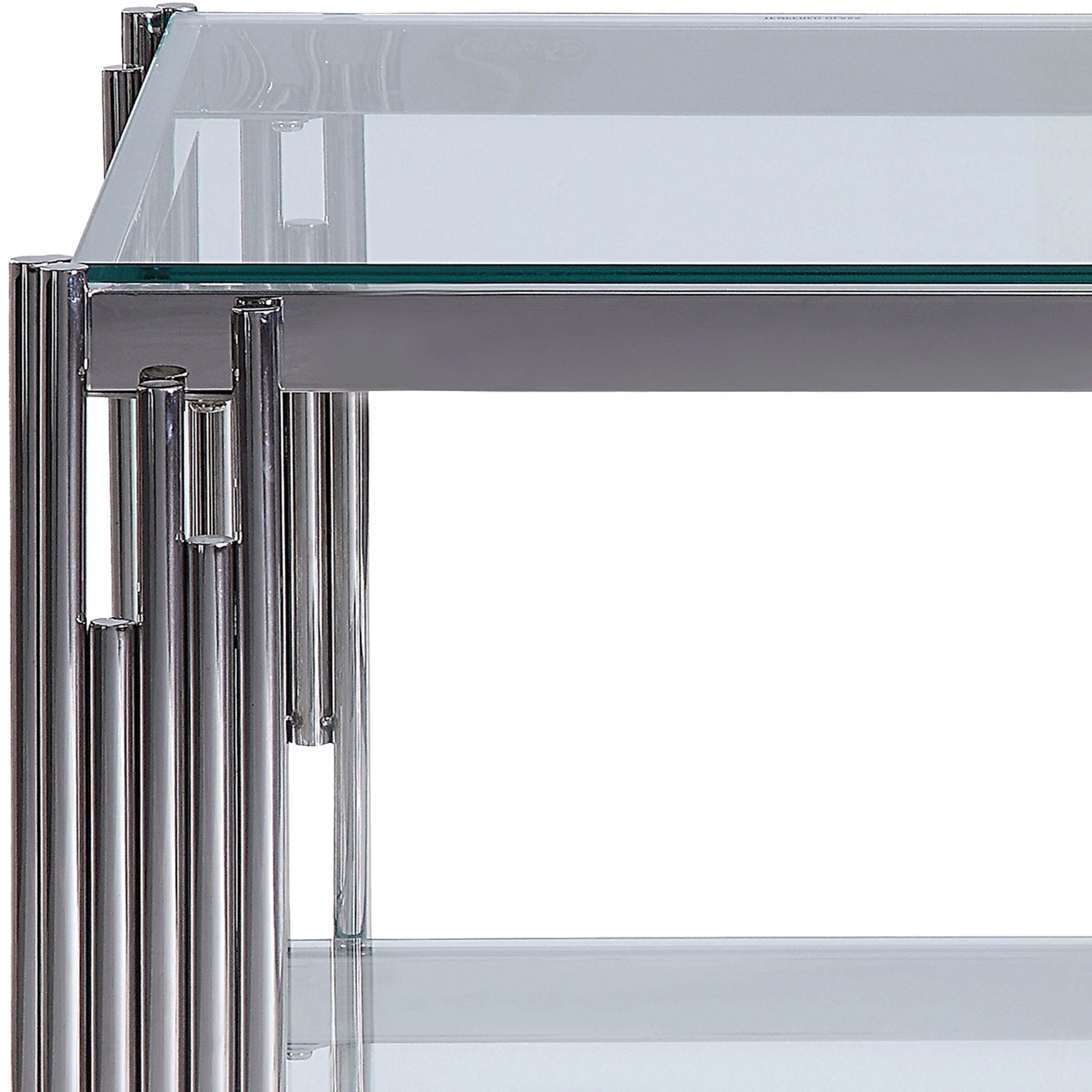Liana 47" Sofa Table - Glass and Stainless Steel - Image 2