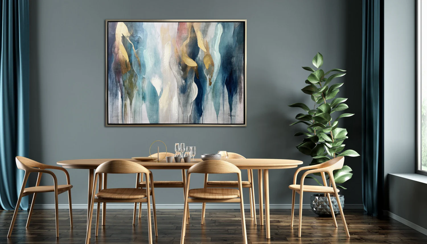 Liquid Drift Wall Art - Multi-Colour - 36 X 48 - Image 2