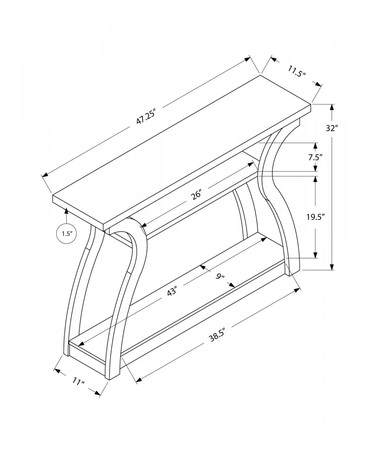 Lira Sofa Table - Dark Taupe - Image 3