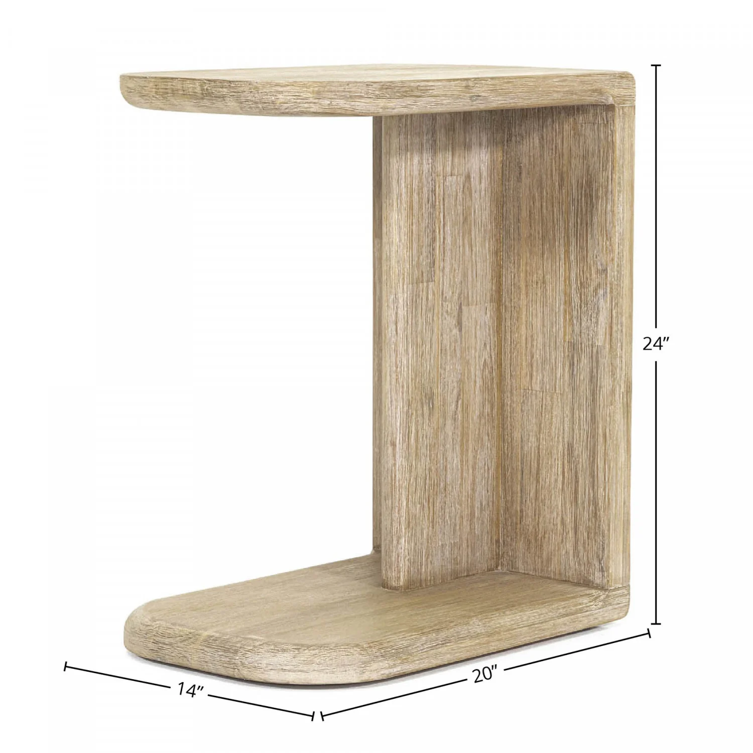 Lofva C-shaped Side Table - Light Brown/Beige - Image 2
