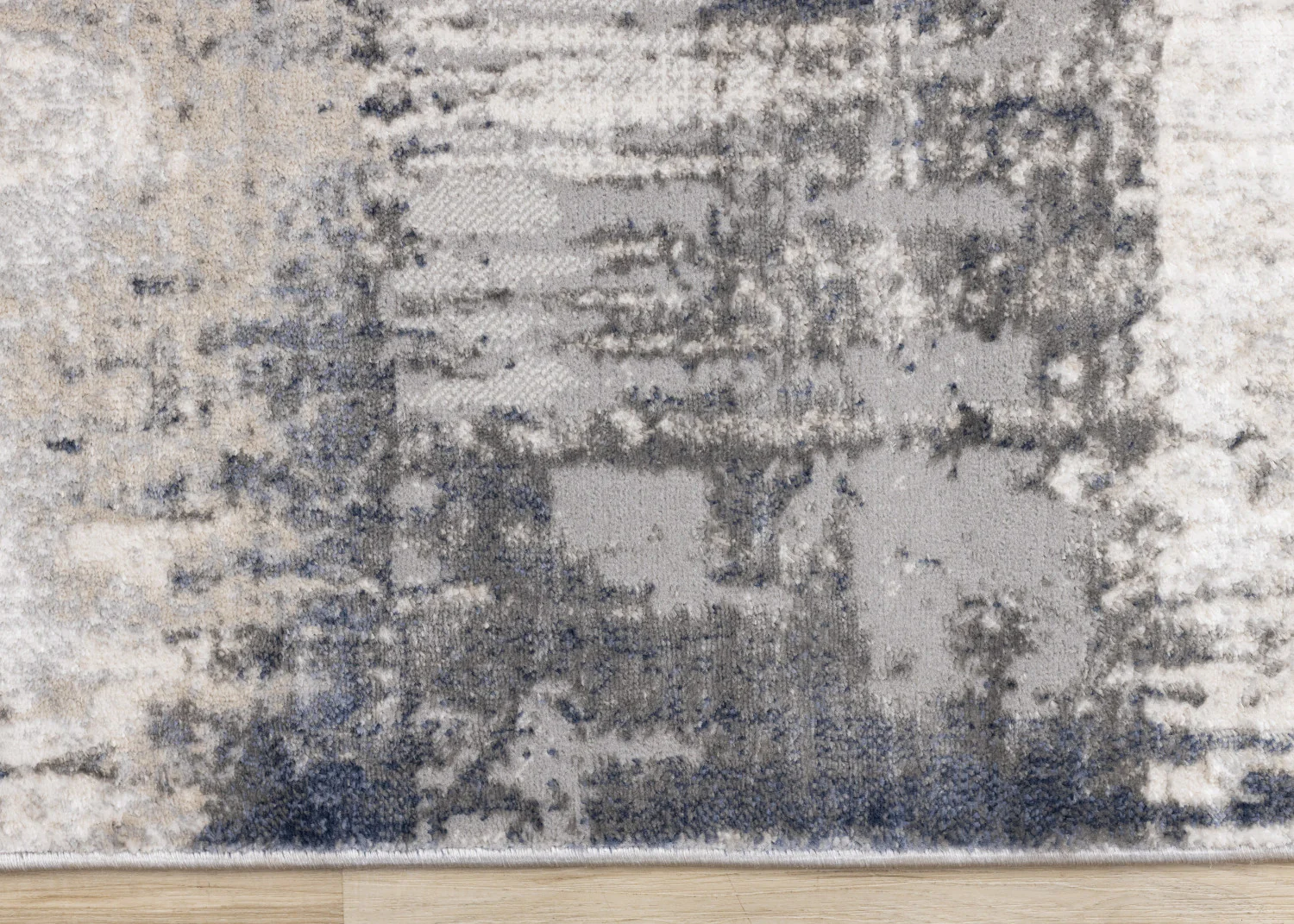 Logan Casual Contemporary Area Rug - 5' X 8' - Cream/Blue/Grey - Image 9
