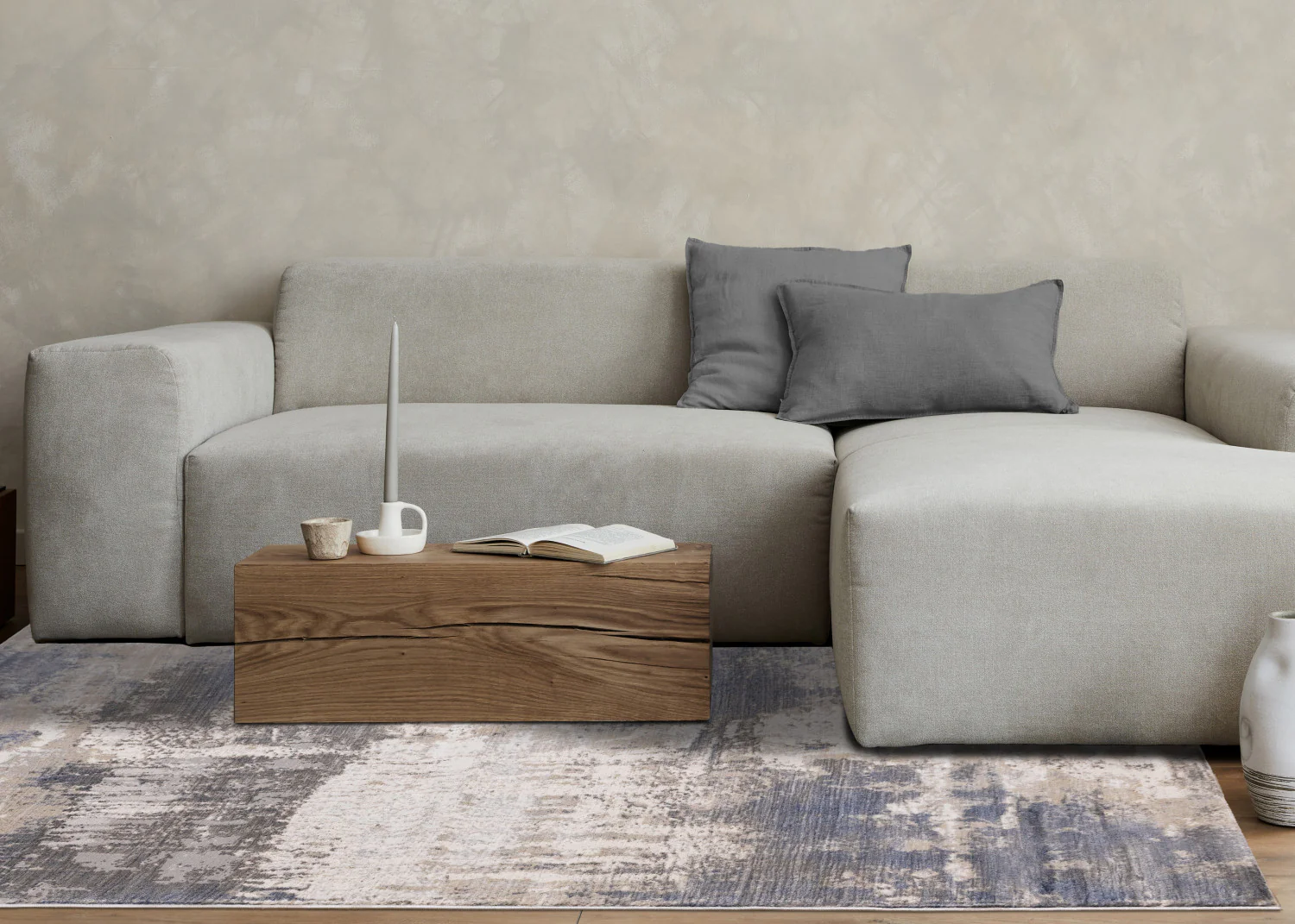 Logan Casual Contemporary Area Rug - 8' X 11' - Cream/Blue/Grey - Image 3