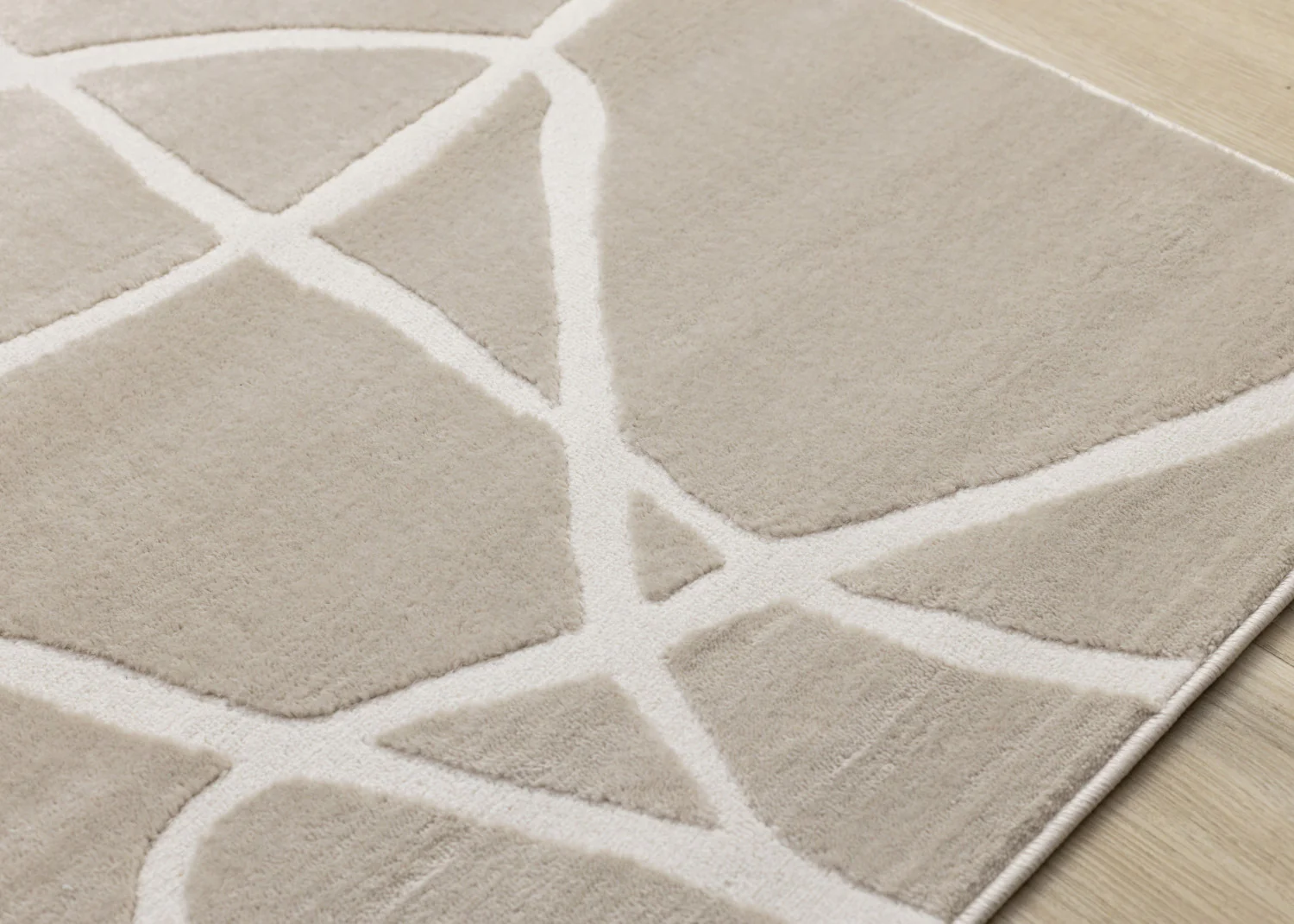 Logan Contemporary Swirls Area Rug - 5' X 8' - Beige/Cream - Image 4