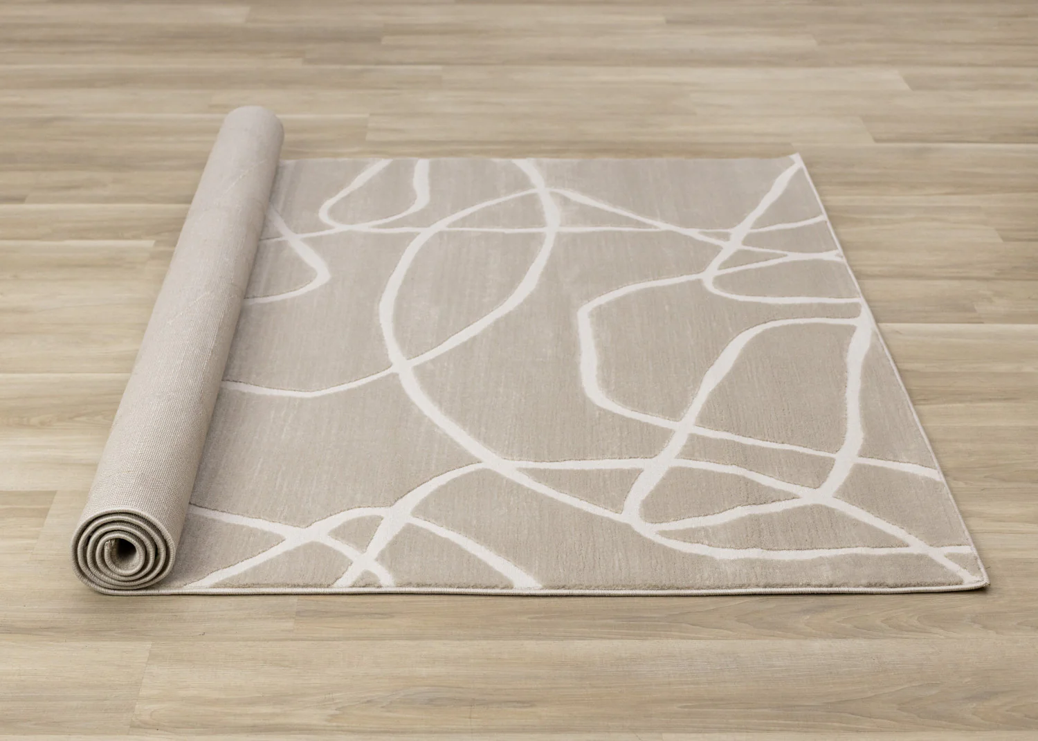 Logan Contemporary Swirls Area Rug - 5' X 8' - Beige/Cream - Image 8
