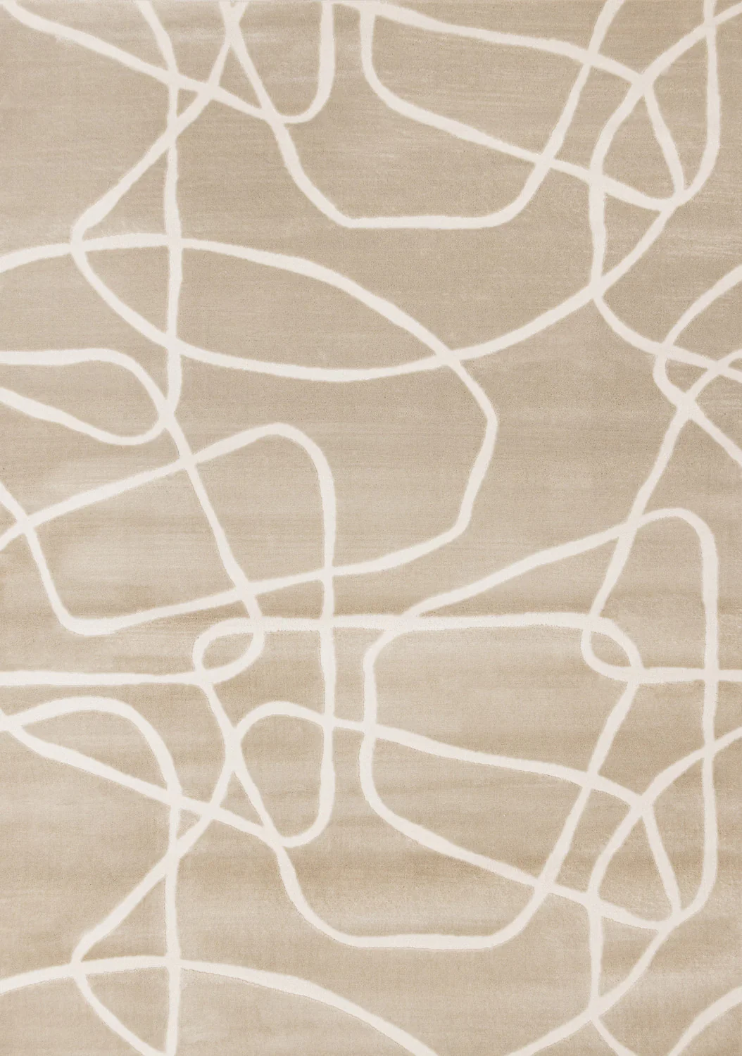 Logan Contemporary Swirls Area Rug - 8' X 11' - Beige/Cream