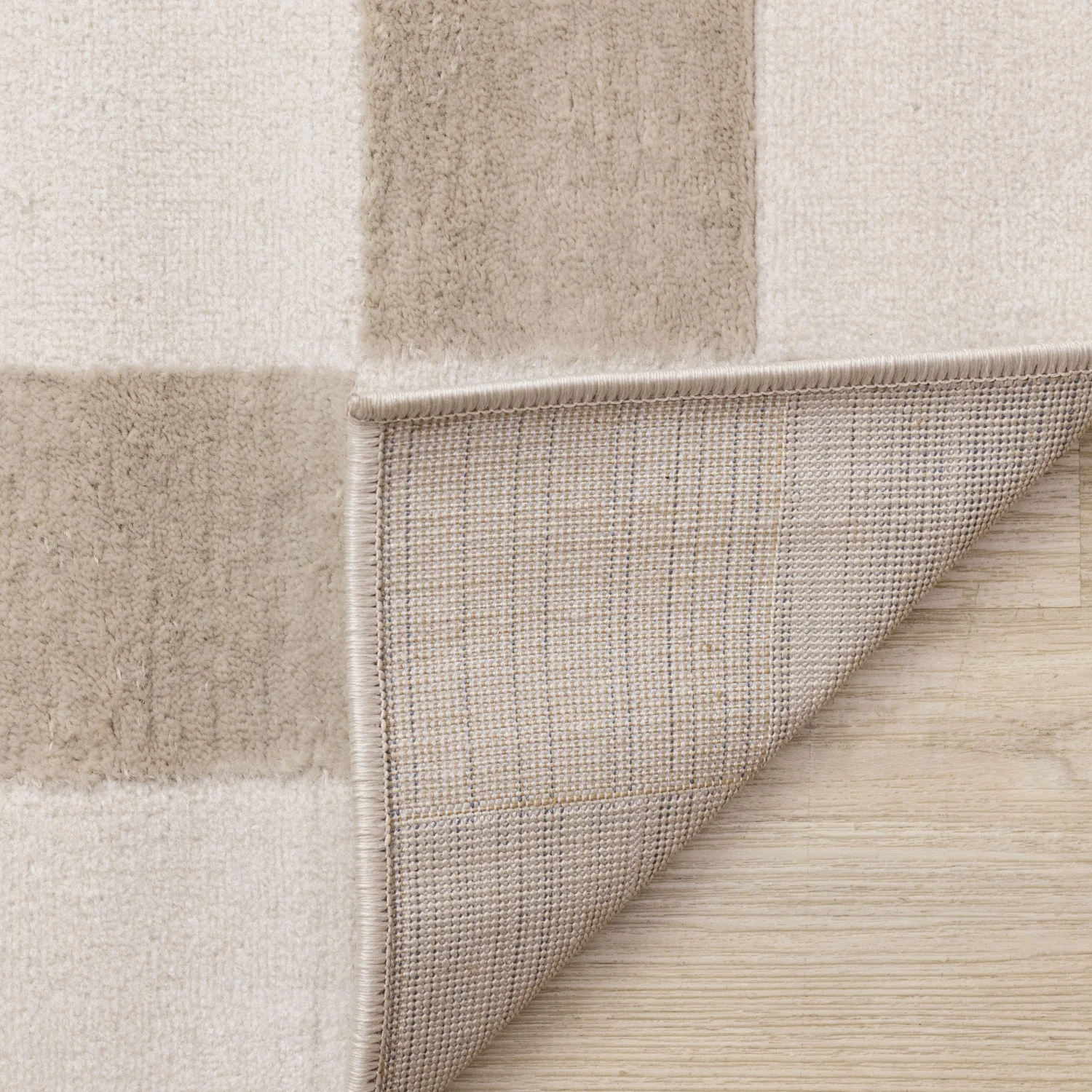 Logan Modern Checkered Area Rug - 5' X 8' - Beige/Cream - Image 11