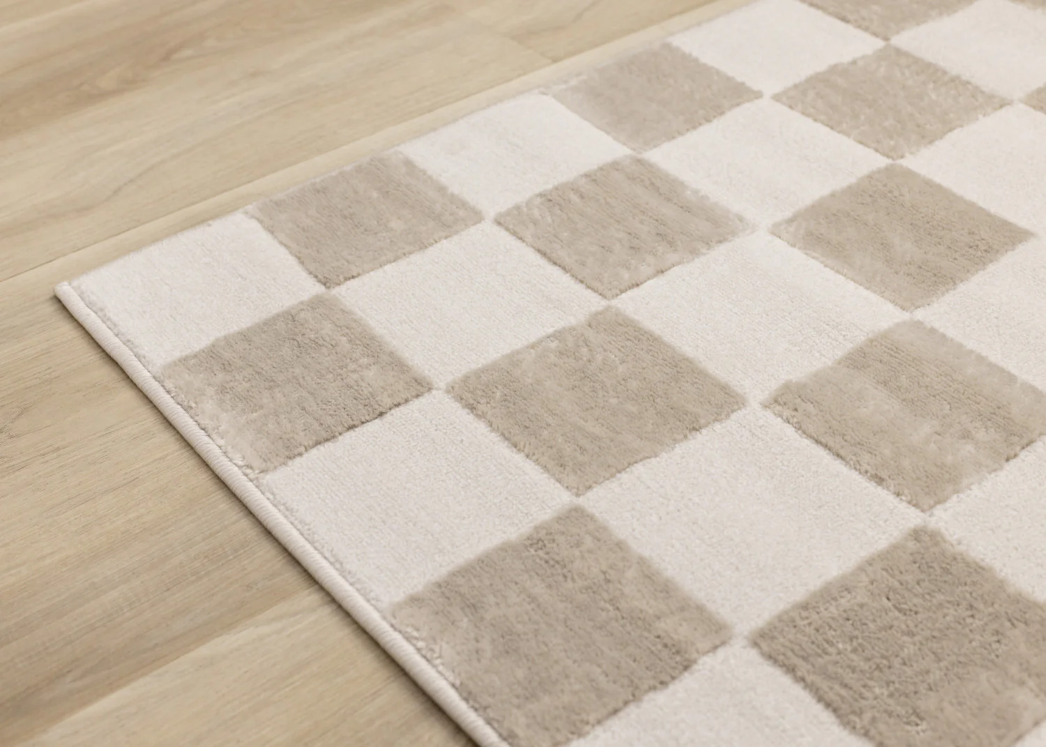 Logan Modern Checkered Area Rug - 5' X 8' - Beige/Cream - Image 12