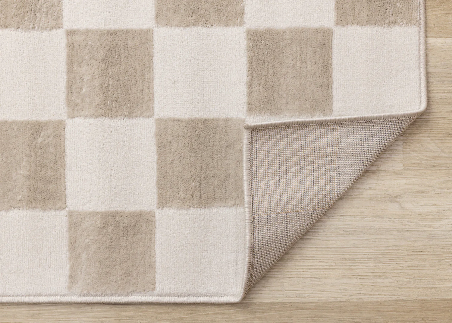Logan Modern Checkered Area Rug - 5' X 8' - Beige/Cream - Image 7