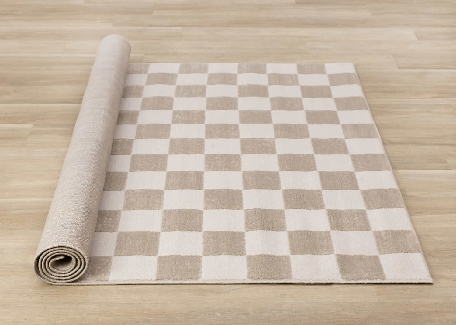 Logan Modern Checkered Area Rug - 5' X 8' - Beige/Cream - Image 8