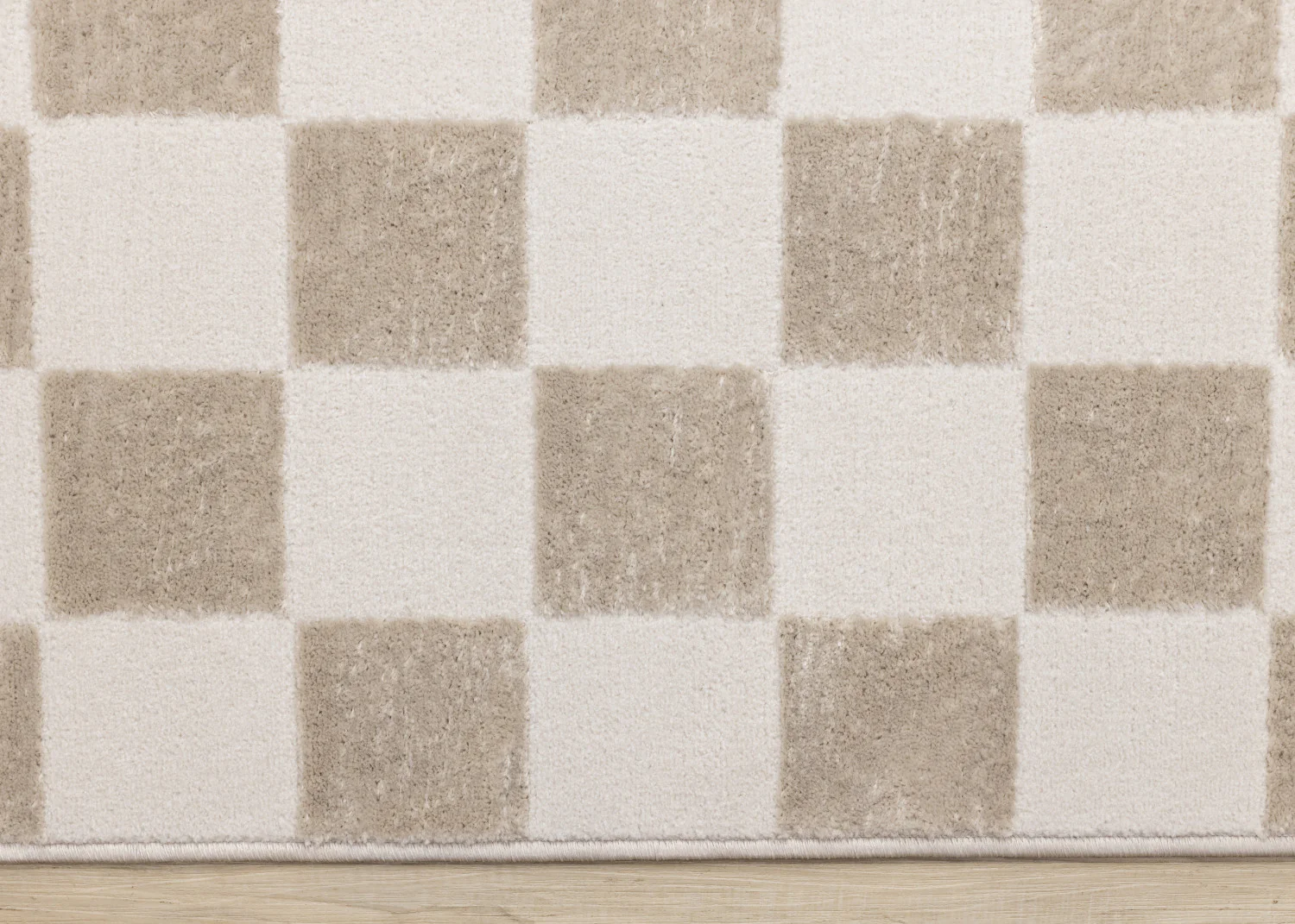 Logan Modern Checkered Area Rug - 5' X 8' - Beige/Cream - Image 9