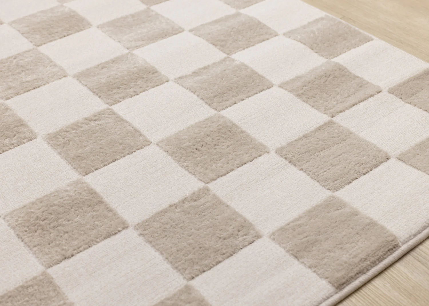 Logan Modern Checkered Area Rug - 8' X 11' - Beige/Cream - Image 4