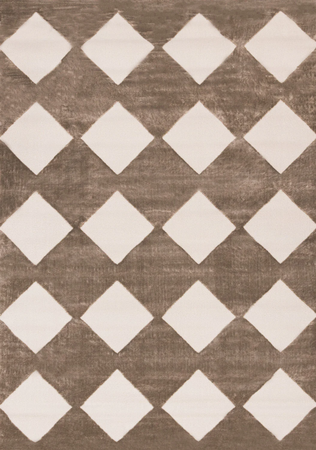 Logan Modern Diamonds Area Rug - 5' X 8' - Brown/Cream