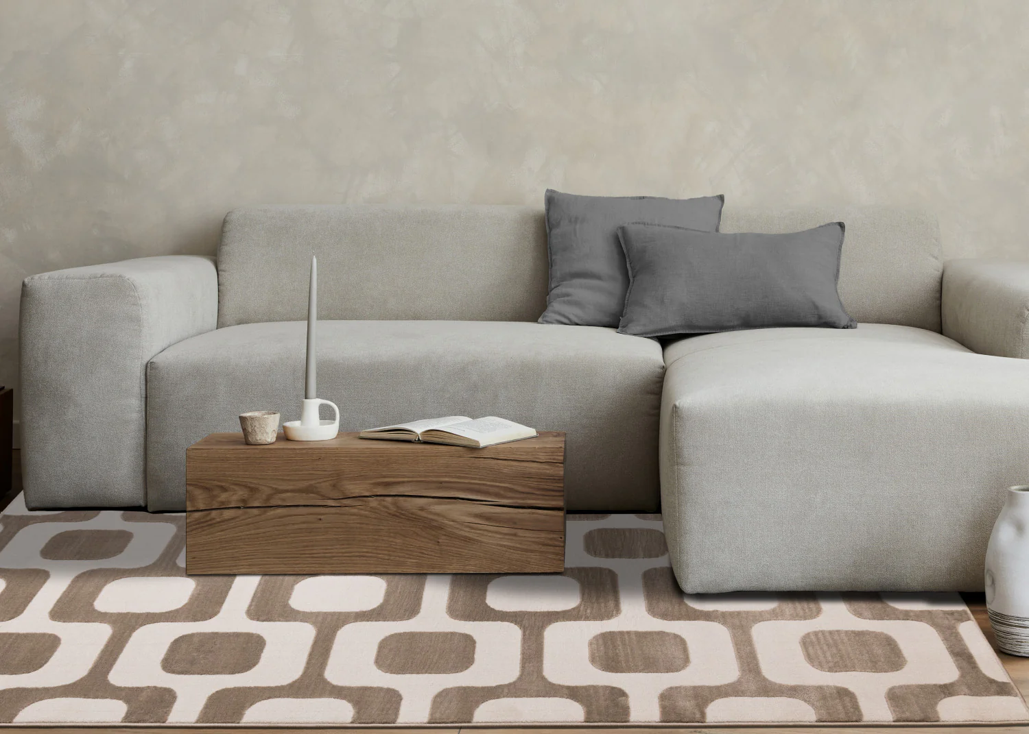 Logan Modern Vintage Area Rug - 8' X 11' - Brown/Cream - Image 3