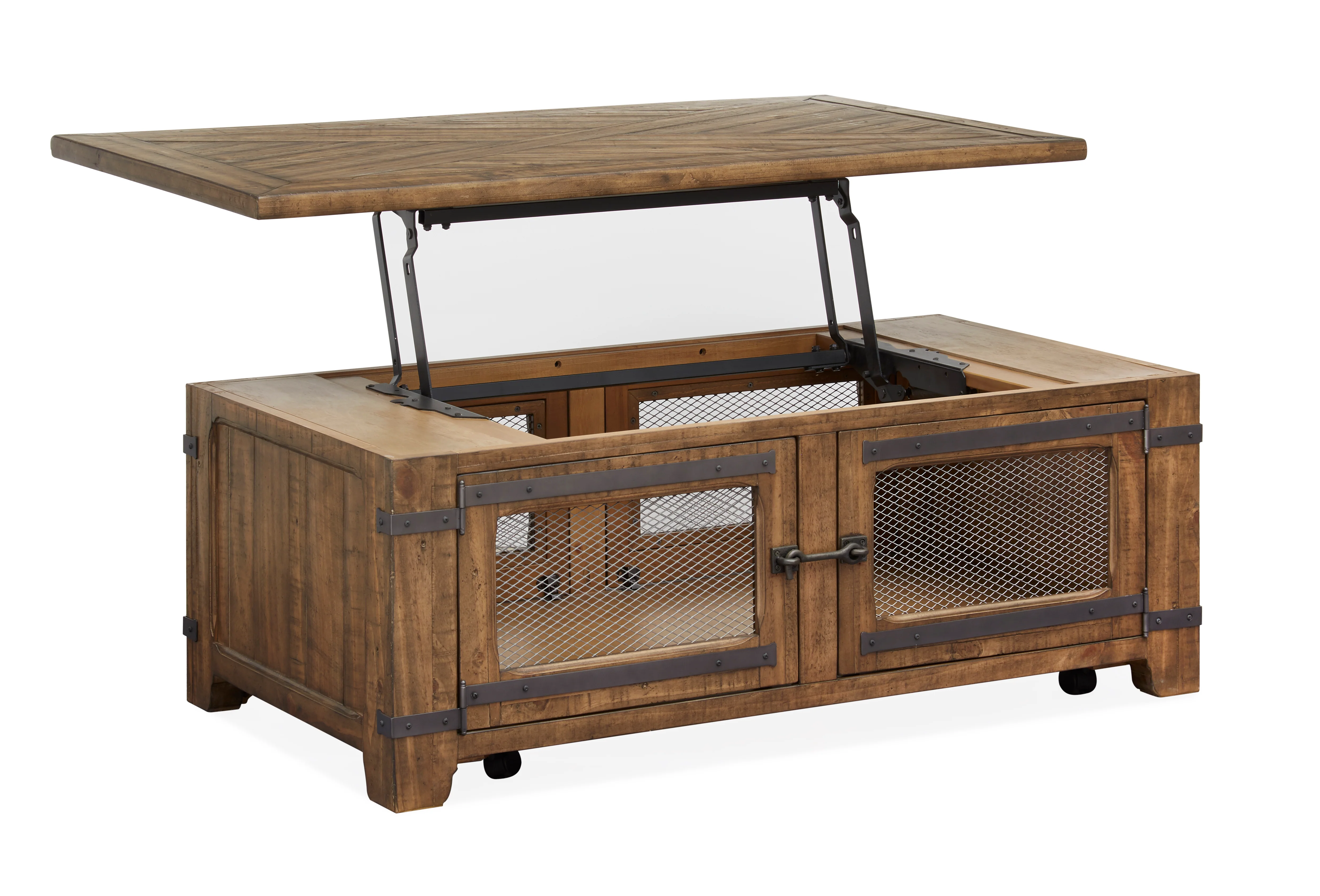 London 50" Lift-Top Coffee Table - Natural Pine - Image 3