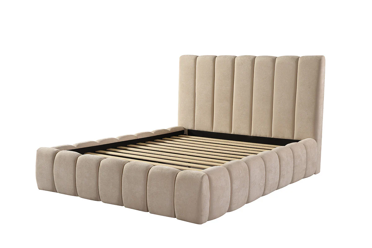 Lotus Queen Bed - Beige - Image 2