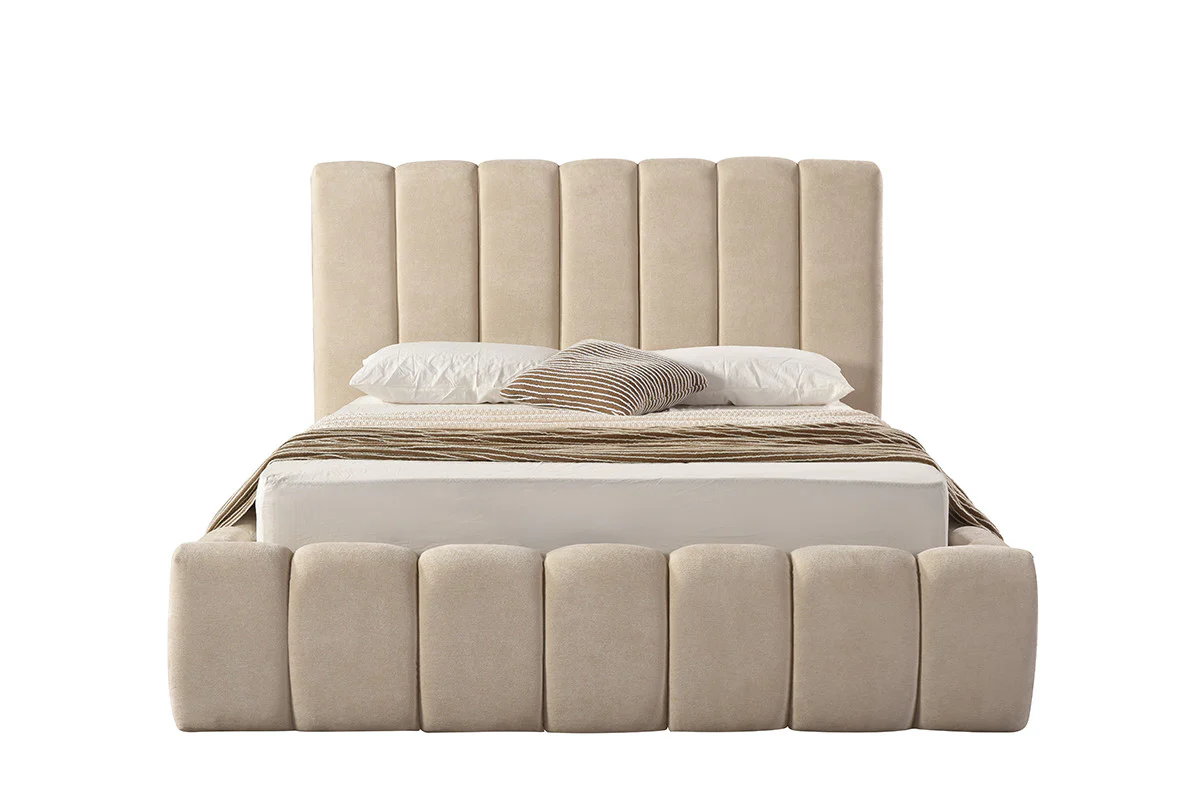 Lotus Queen Bed - Beige - Image 4