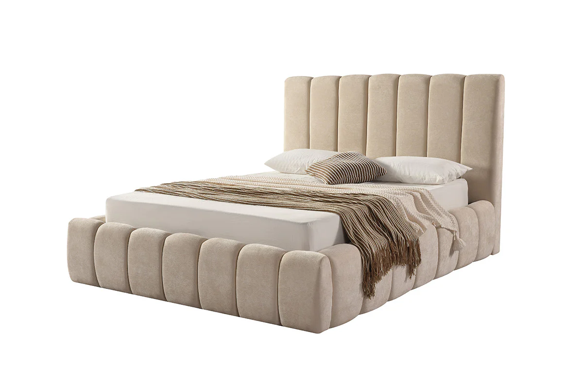 Lotus Queen Bed - Beige - Image 5