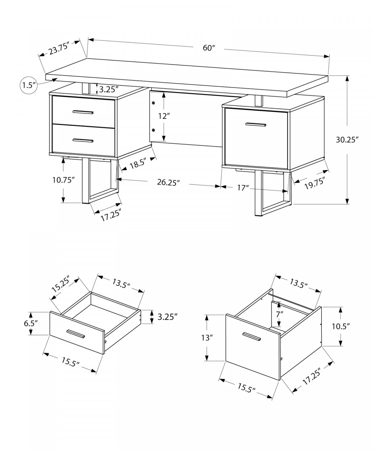 Loura Desk - White/Concrete Grey - Image 3