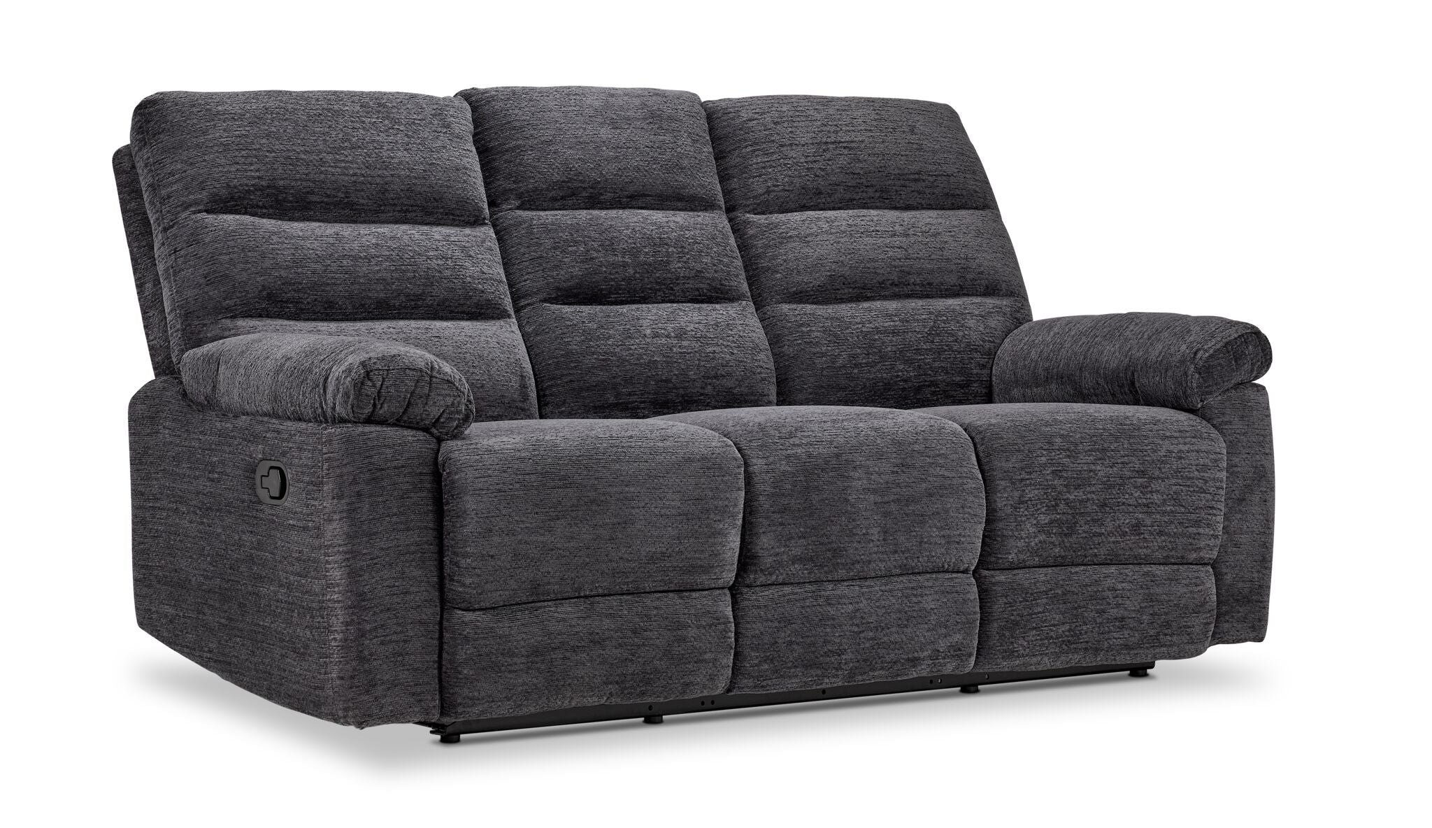 Lucie Reclining Sofa, Loveseat and Recliner Set- Charcoal - Image 2