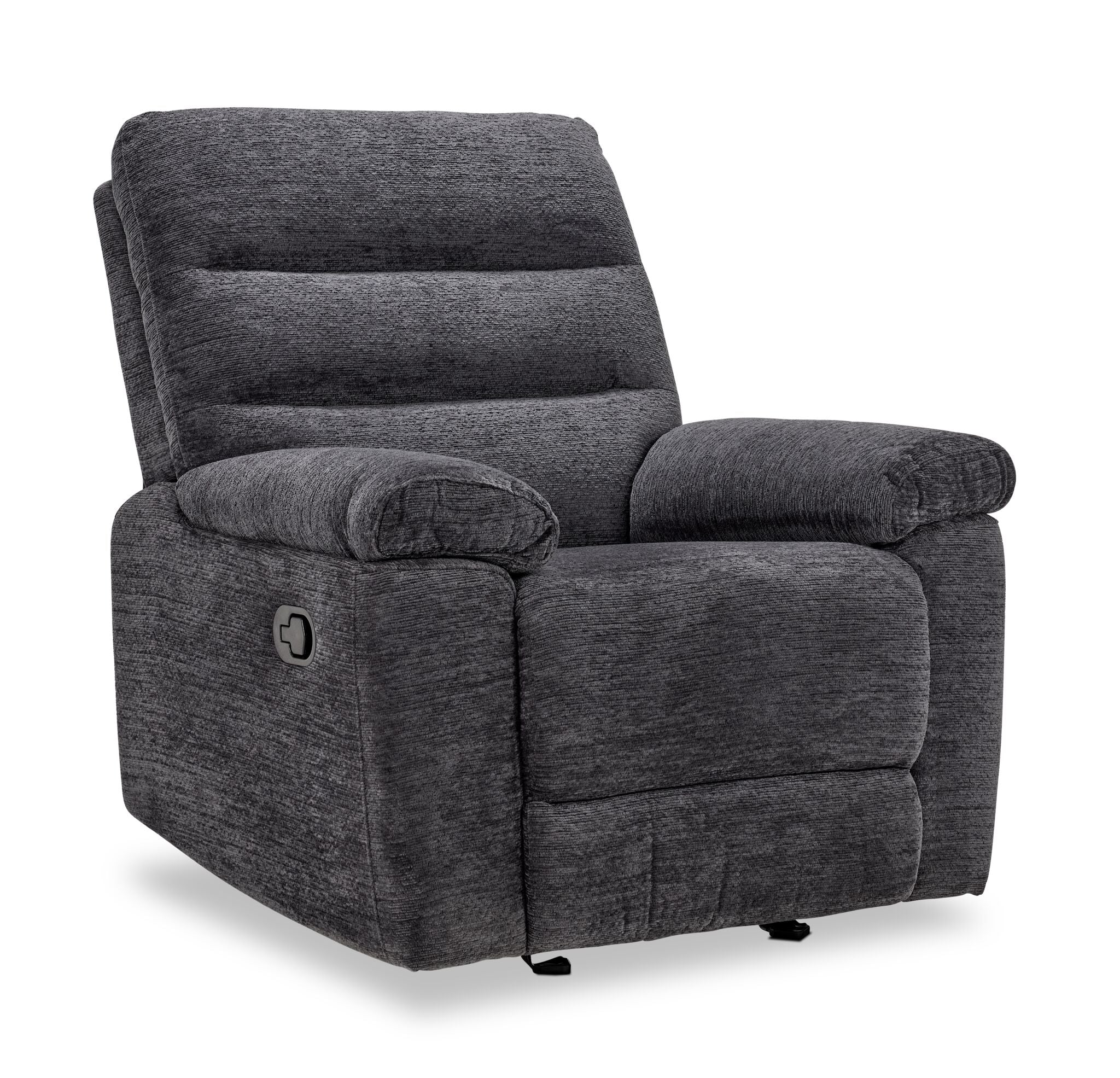 Lucie Reclining Sofa, Loveseat and Recliner Set- Charcoal - Image 4