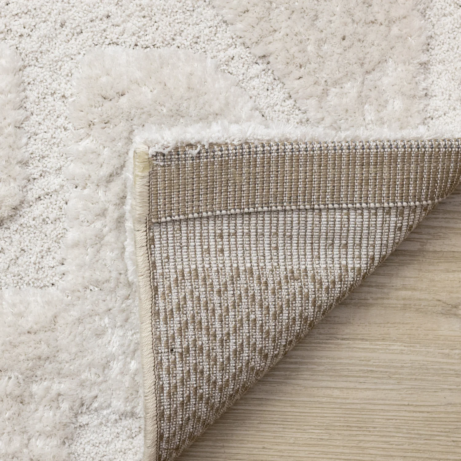 Luxury Plush Textured Shapes Area Rug - 5' X 8' - Cream - Image 11