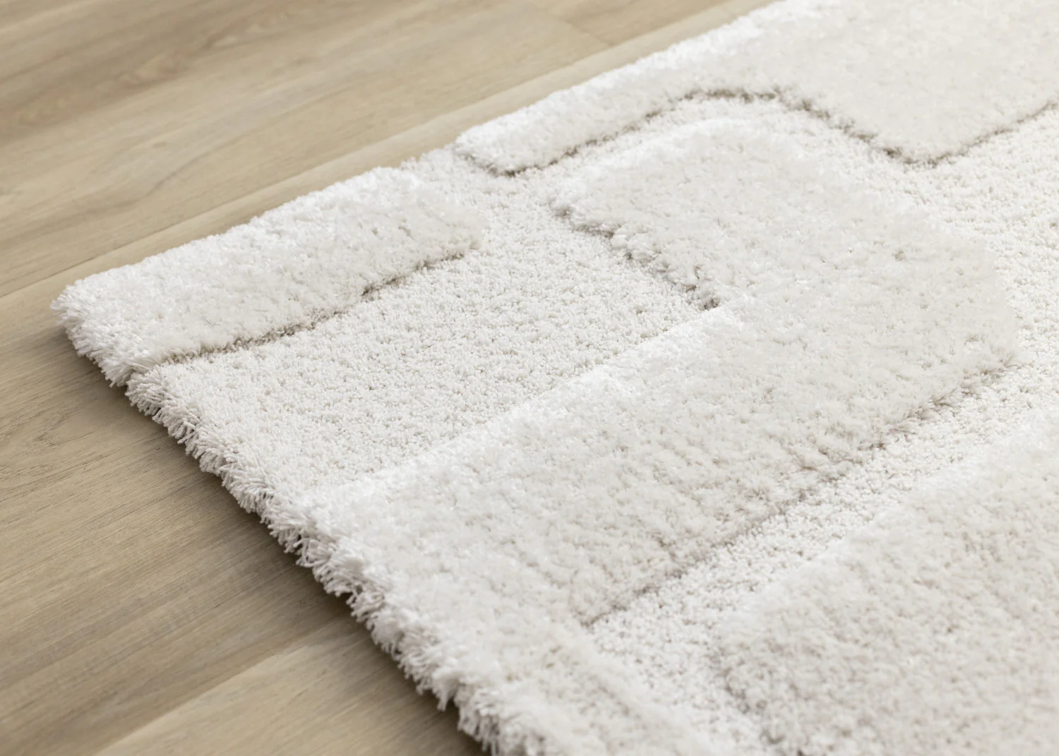 Luxury Plush Textured Shapes Area Rug - 5' X 8' - Cream - Image 12