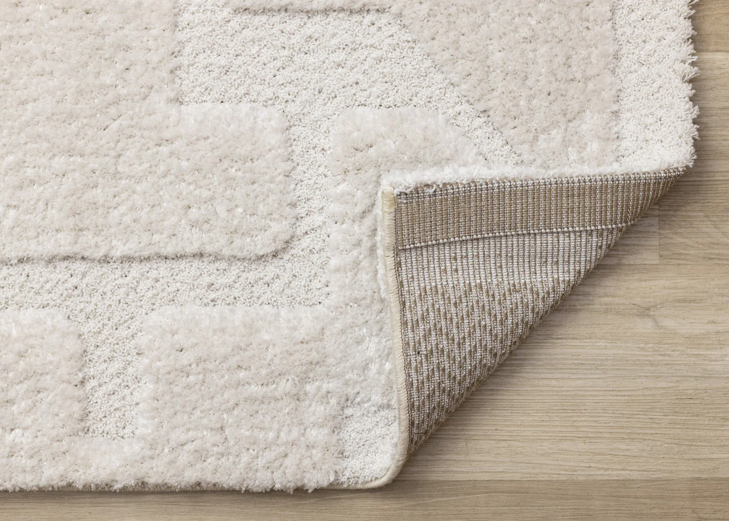 Luxury Plush Textured Shapes Area Rug - 5' X 8' - Cream - Image 7