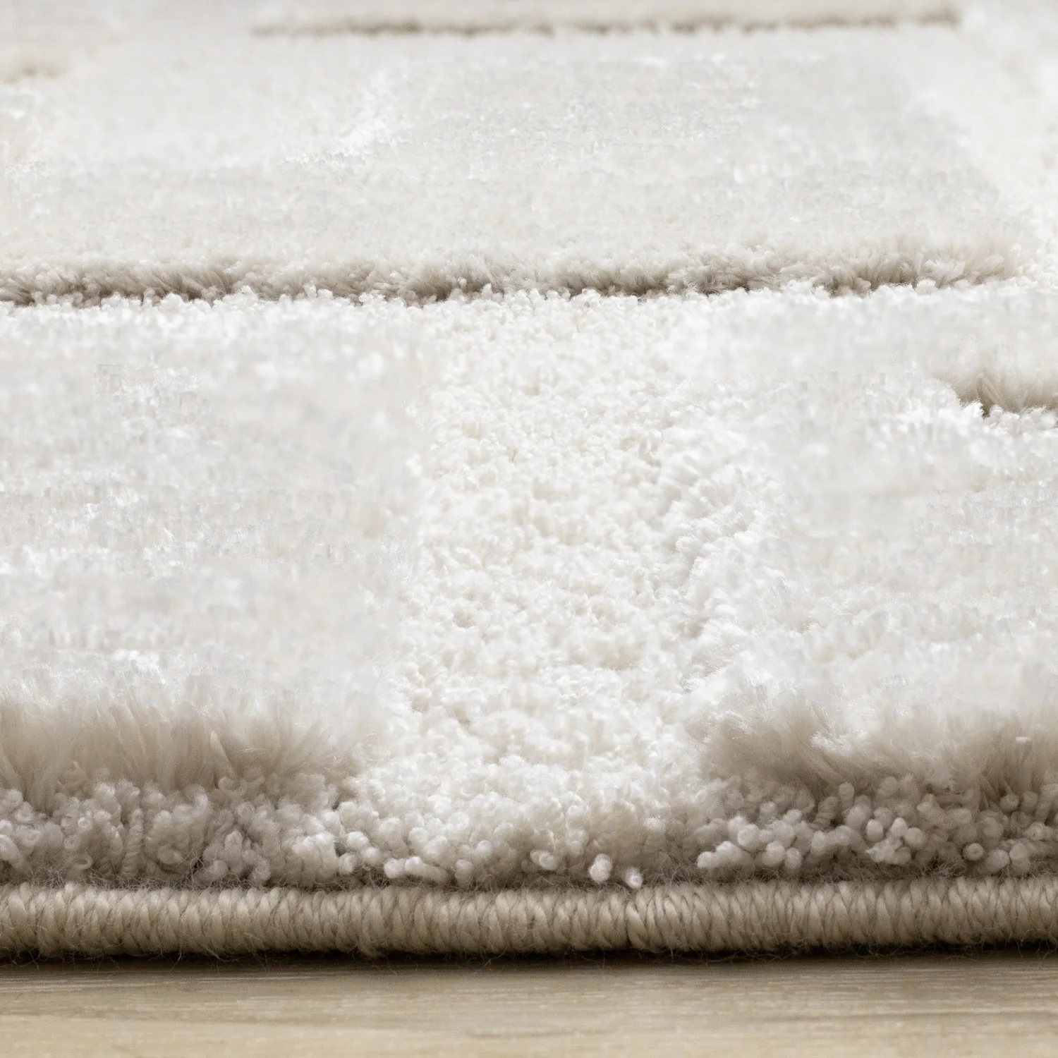 Luxury Plush Textured Shapes Area Rug - 8' X 11' - Cream - Image 5