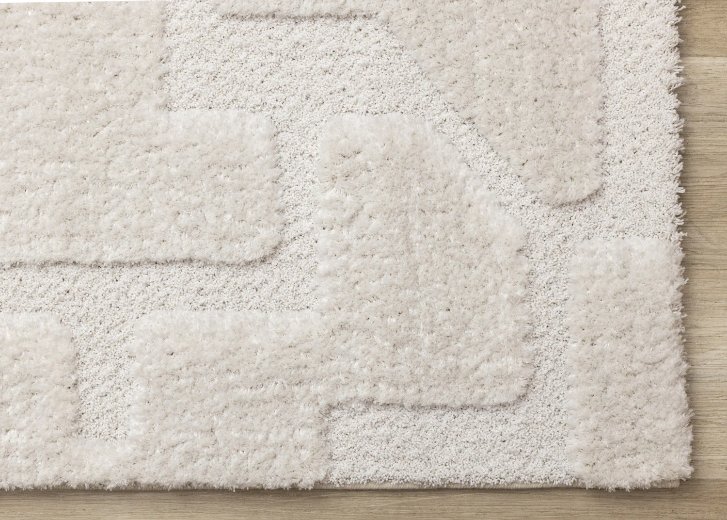 Luxury Plush Textured Shapes Area Rug - 8' X 11' - Cream - Image 6