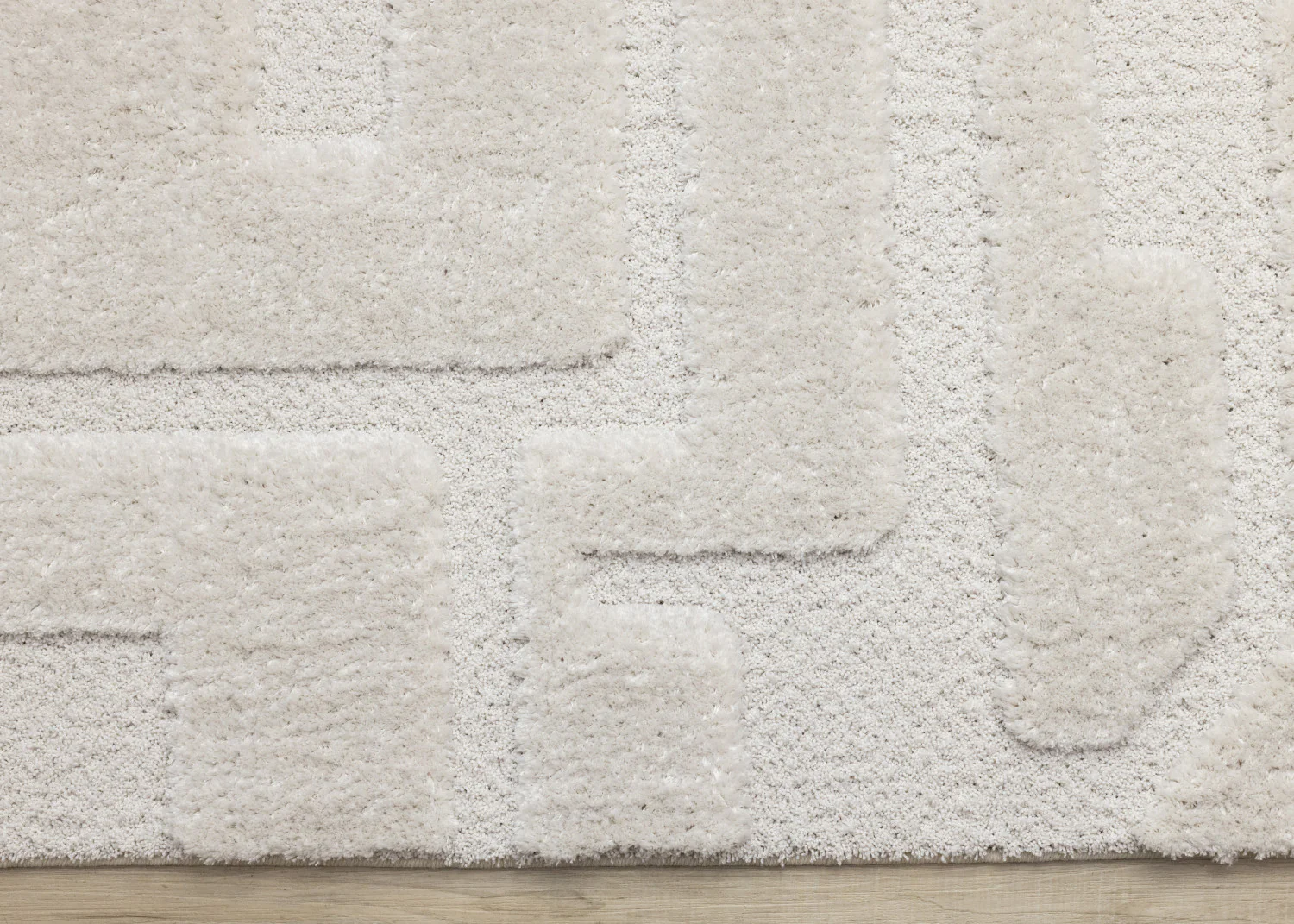 Luxury Plush Textured Shapes Area Rug - 8' X 11' - Cream - Image 9