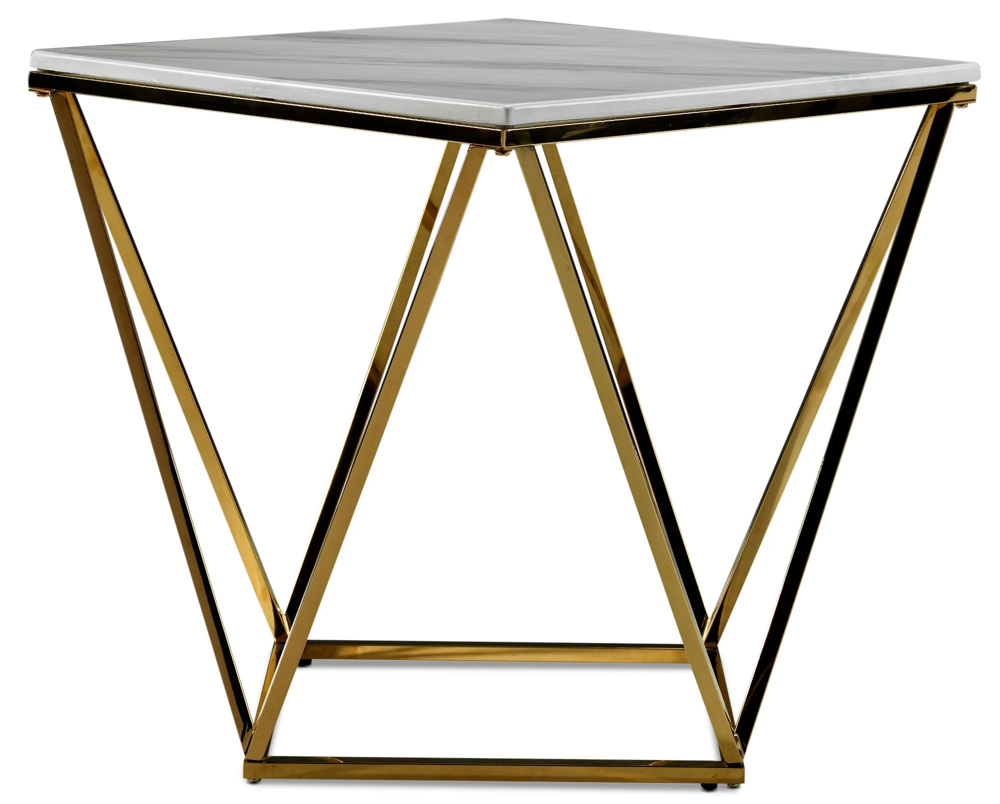 Lynn 24" End Table - Marble and Gold - Image 2