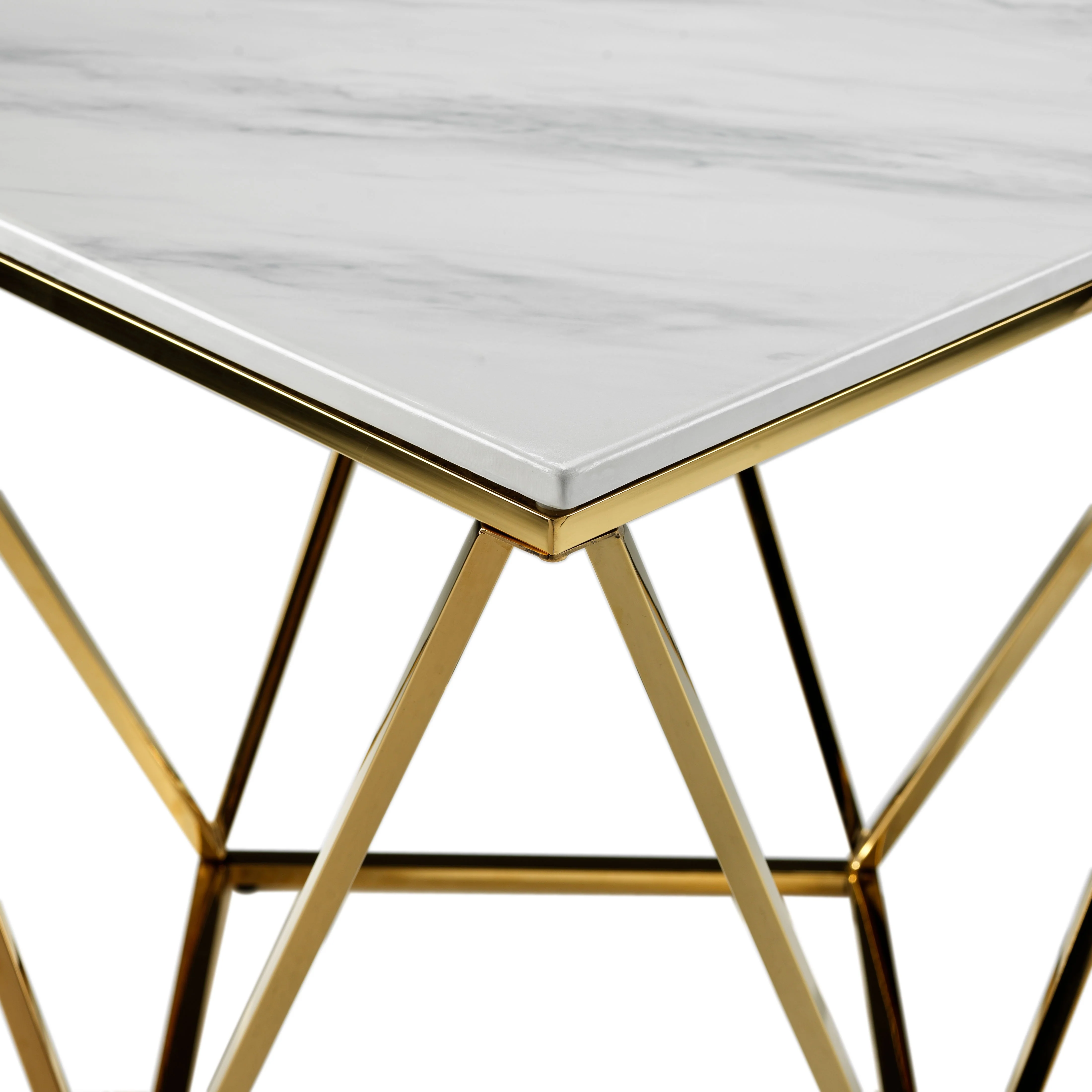 Lynn 24" End Table - Marble and Gold - Image 3