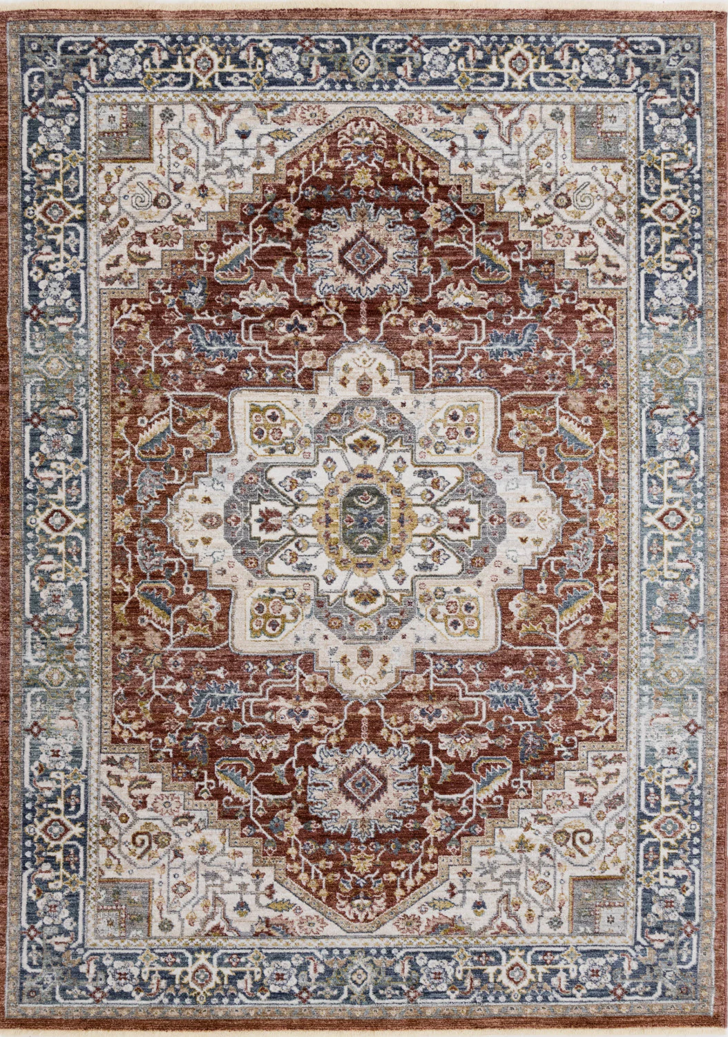 Macie Traditional Area Rug - 8' X 11' - Red/Cream