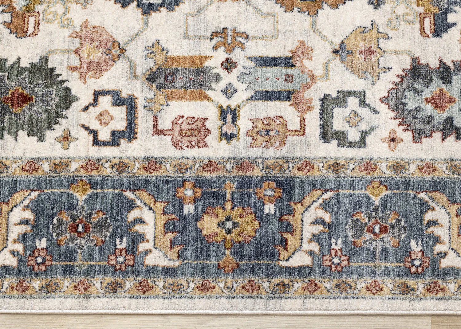 Macie Traditional Border Area Rug - 5' X 8' - Cream/Blue - Image 9