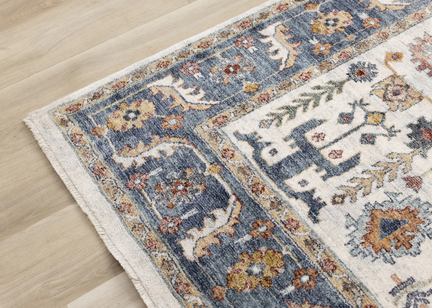 Macie Traditional Border Area Rug - 8' X 11' - Cream/Blue - Image 12