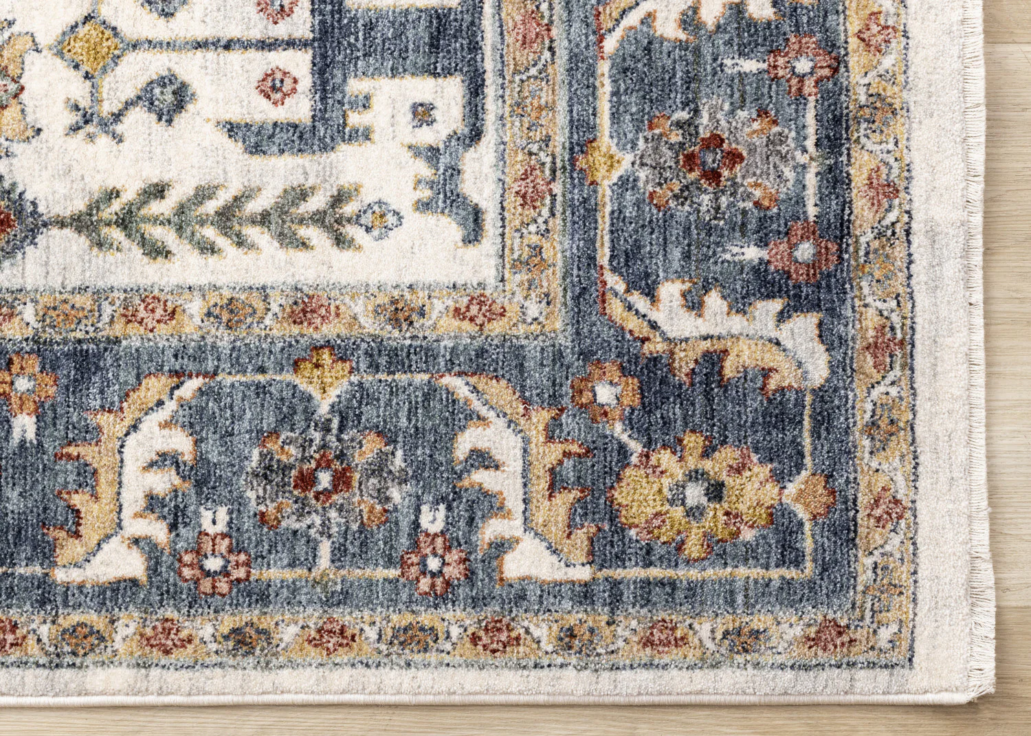 Macie Traditional Border Area Rug - 8' X 11' - Cream/Blue - Image 6