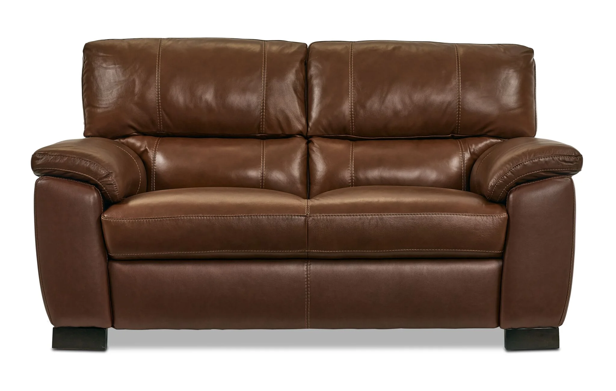 Maddox Leather Loveseat - Cognac - Image 2